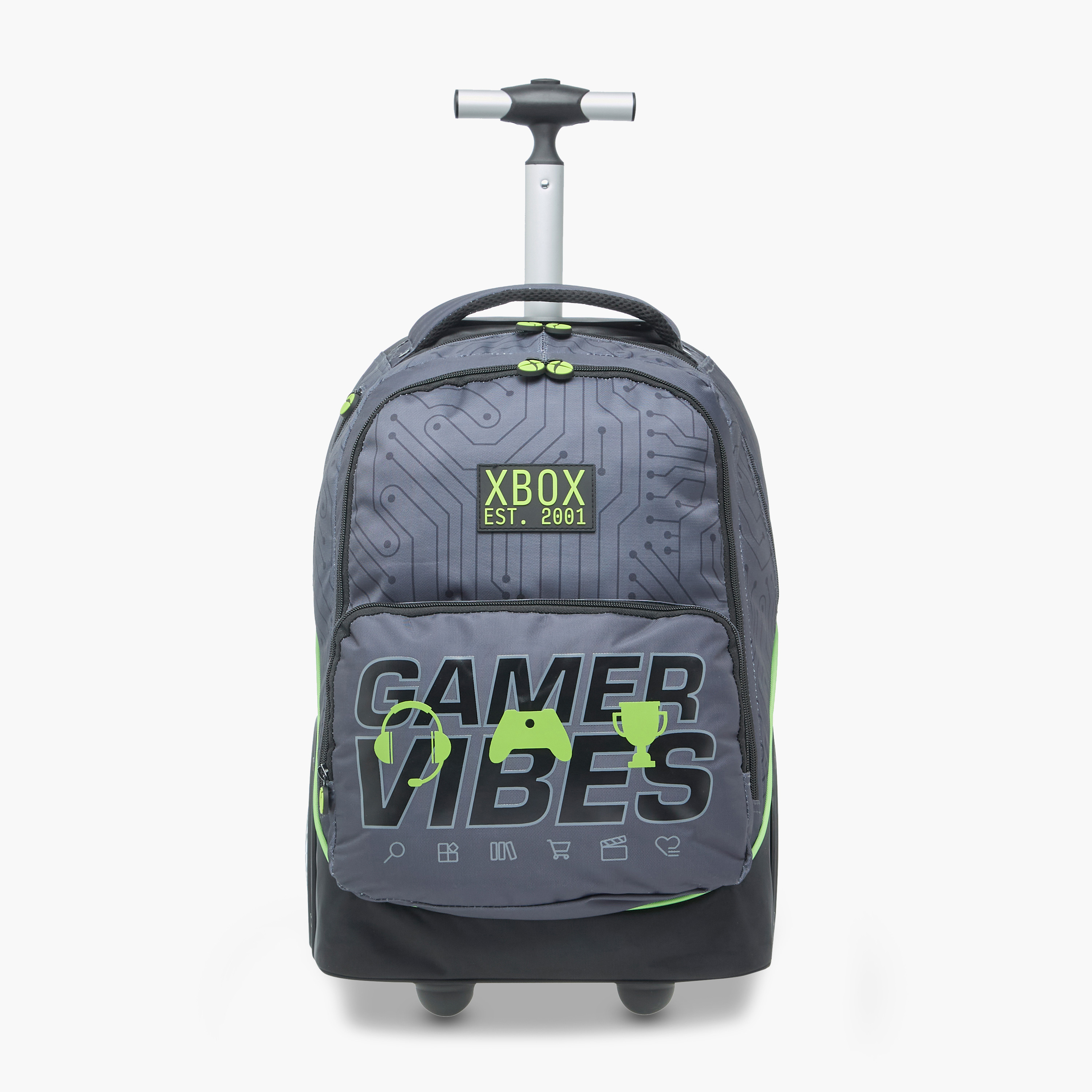 Xbox Gaming Trolley Bag for Boys 8-13 Years with Water Bottle Holder -school-bagsandbackpacks-trolleybags-image-2