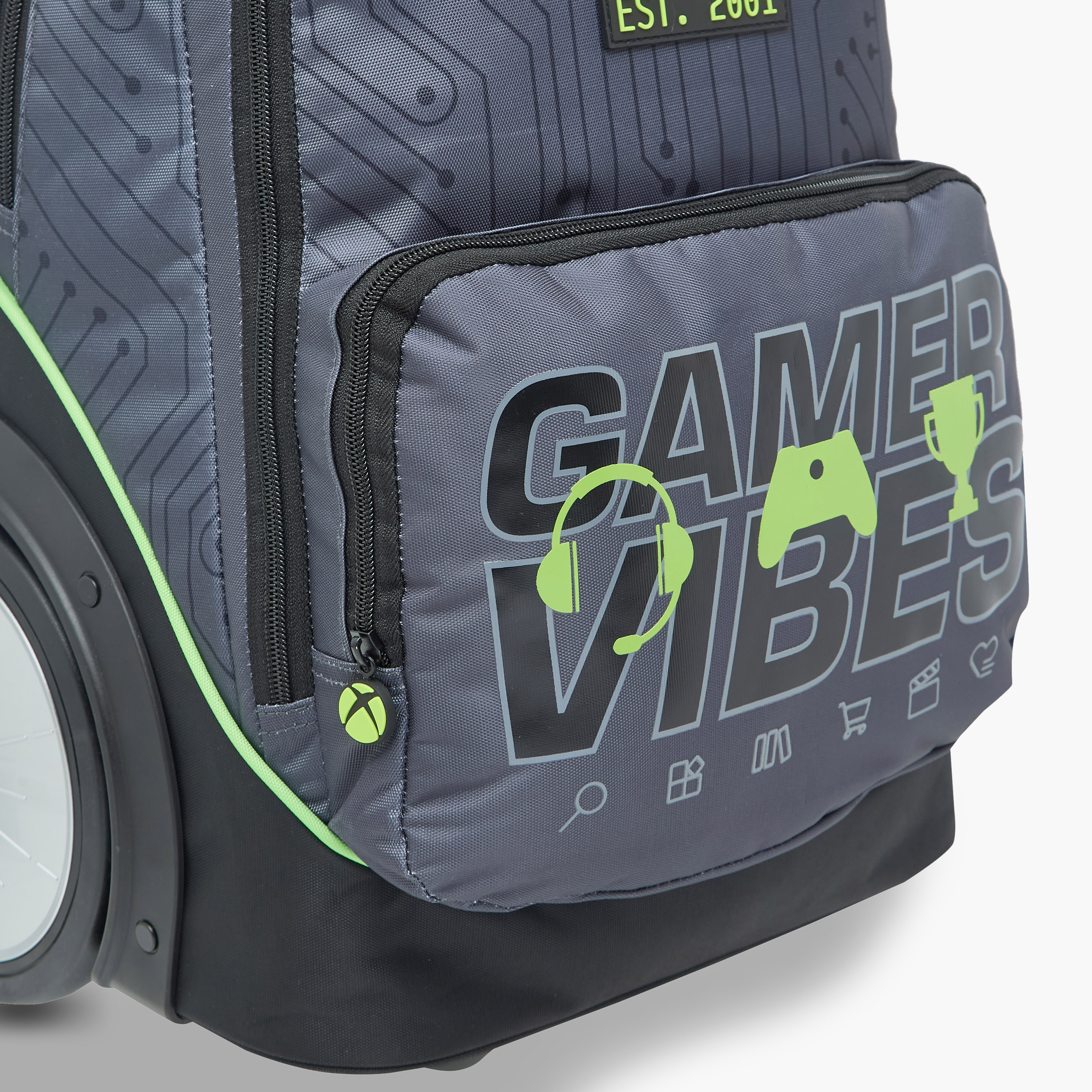Xbox Gaming Trolley Bag for Boys 8-13 Years with Water Bottle Holder -school-bagsandbackpacks-trolleybags-image-11