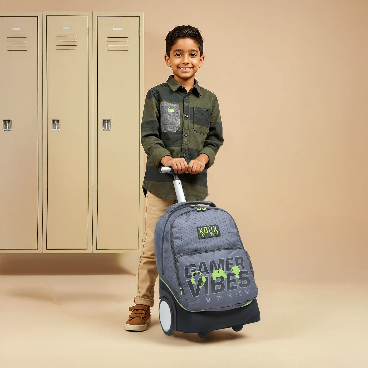 Xbox Gaming Trolley Bag for Boys 8-13 Years with Water Bottle Holder -school-bagsandbackpacks-trolleybags-image-3