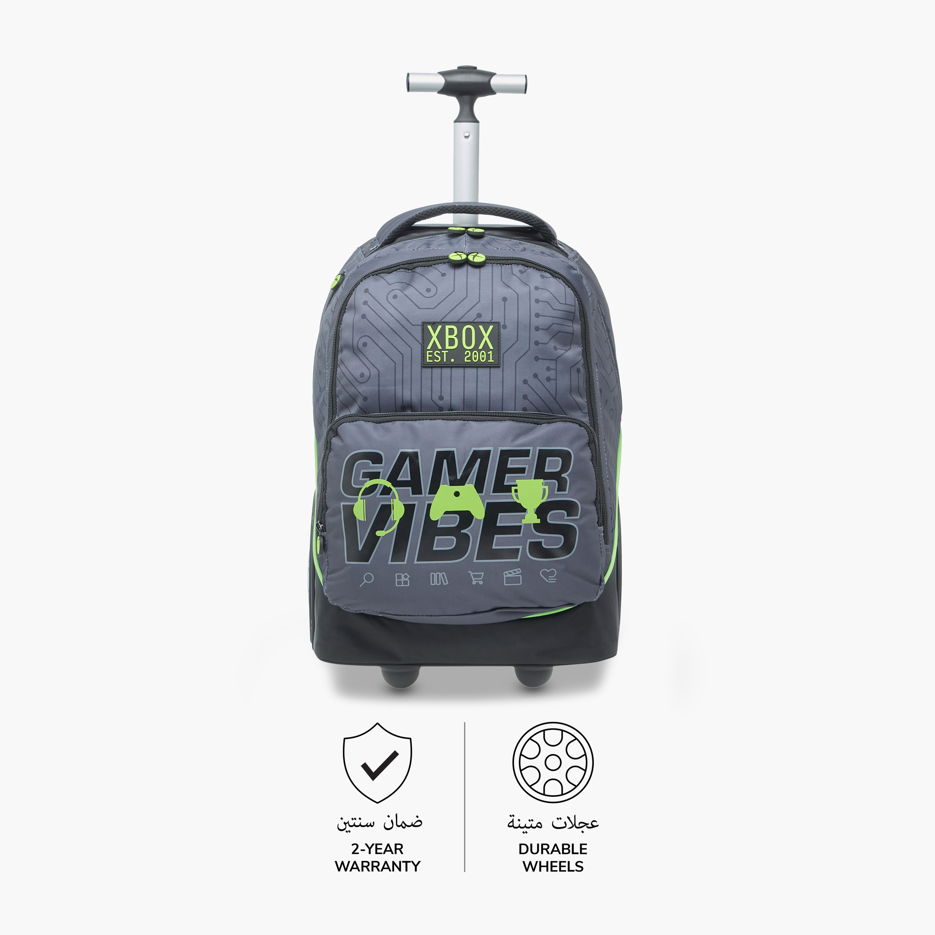 Xbox Gaming Trolley Bag for Boys 8-13 Years with Water Bottle Holder -school-bagsandbackpacks-trolleybags-image-7