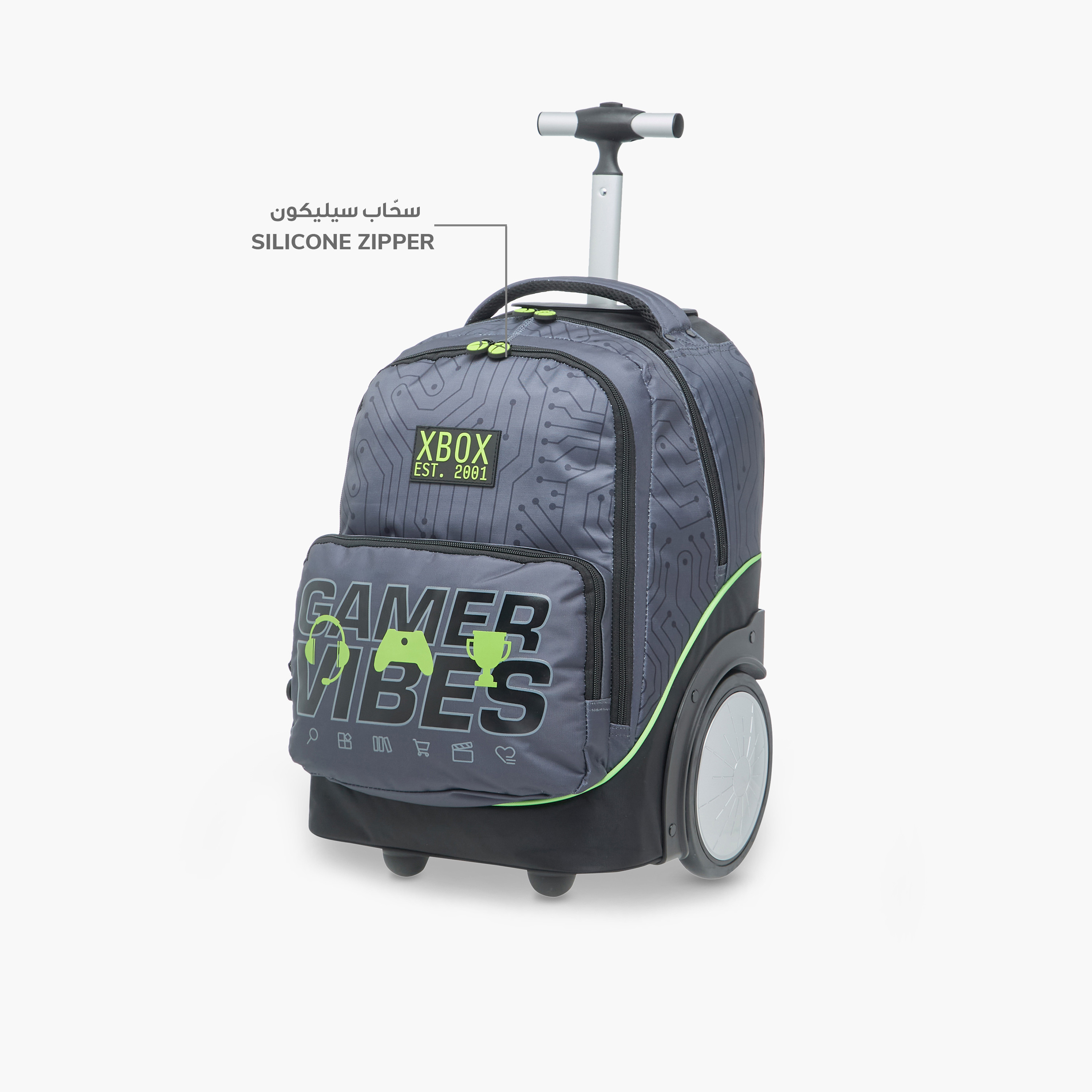 Xbox Gaming Trolley Bag for Boys 8-13 Years with Water Bottle Holder -school-bagsandbackpacks-trolleybags-image-9