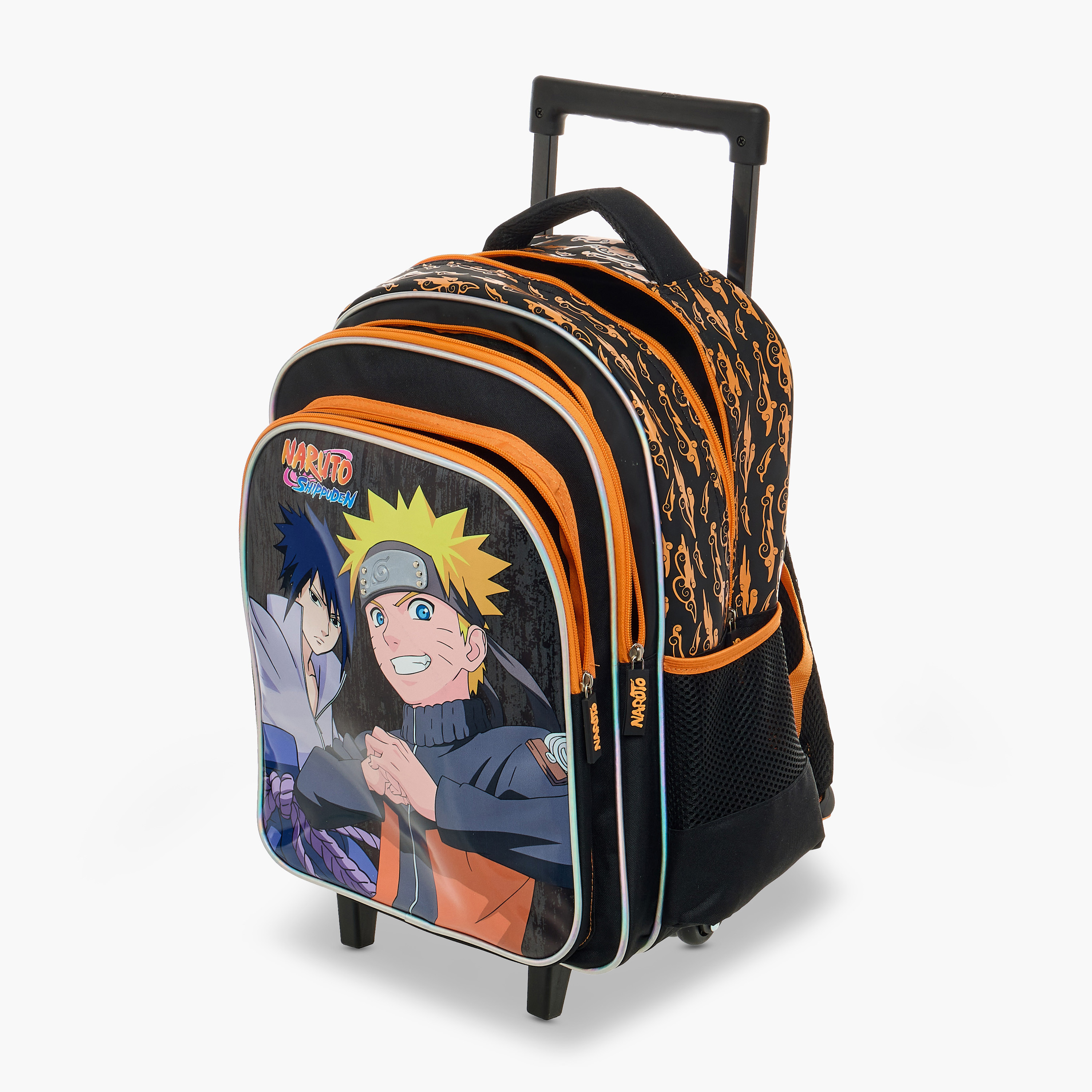 TV Tokyo Naruto Print Trolley Backpack with Retractable Handle - 16 inches-school-bagsandbackpacks-trolleybags-image-16