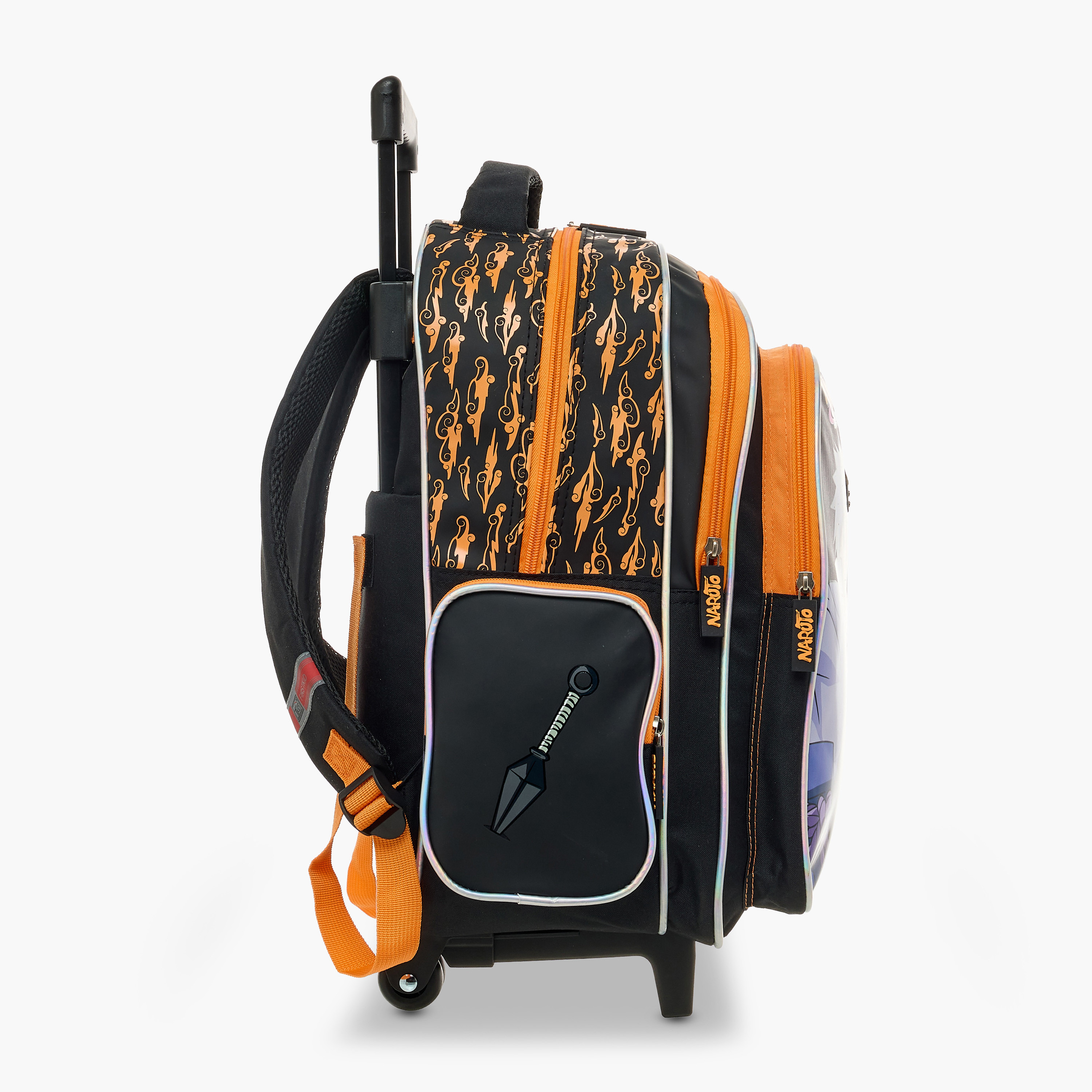 TV Tokyo Naruto Print Trolley Backpack with Retractable Handle - 16 inches-school-bagsandbackpacks-trolleybags-image-3