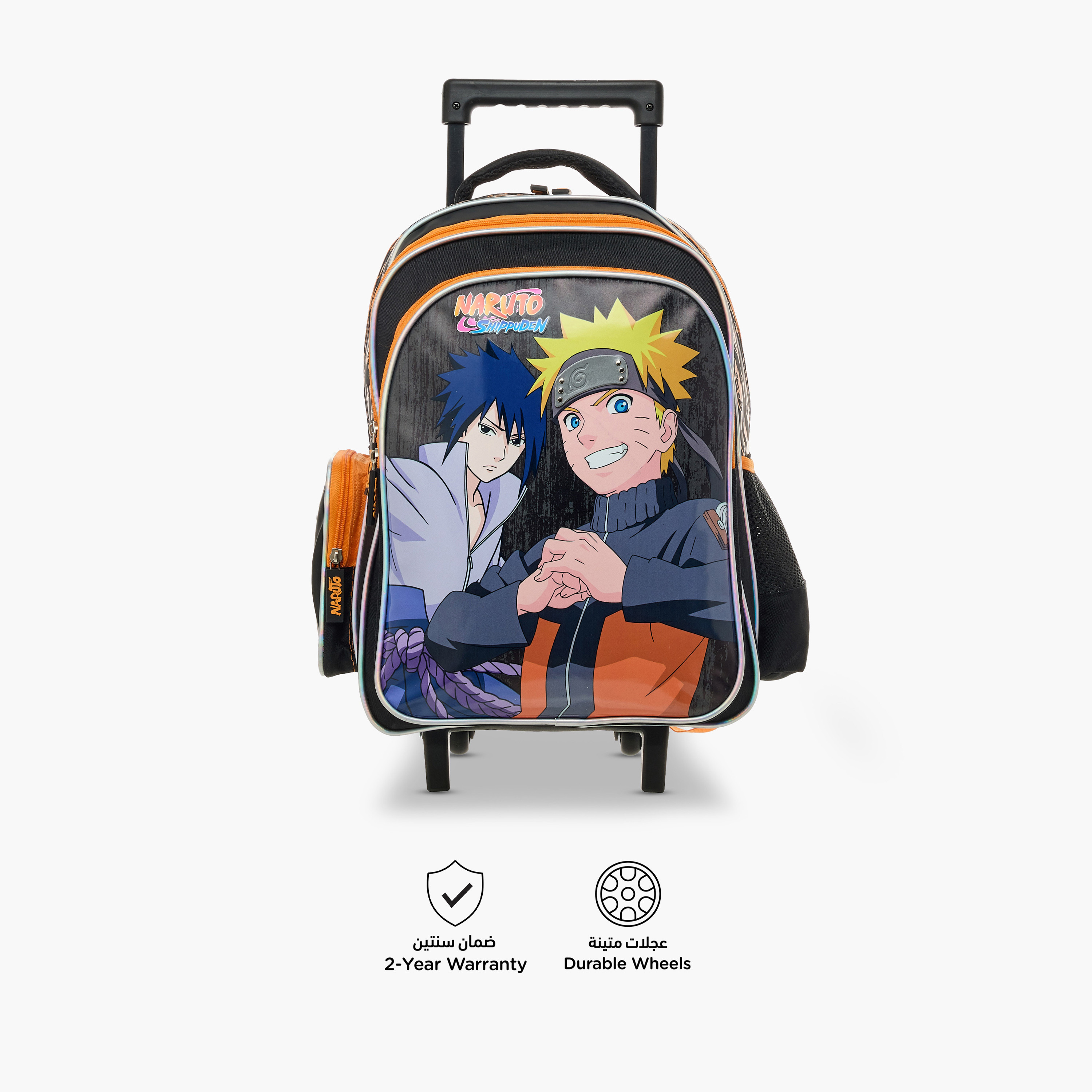 TV Tokyo Naruto Print Trolley Backpack with Retractable Handle - 16 inches-school-bagsandbackpacks-trolleybags-image-4