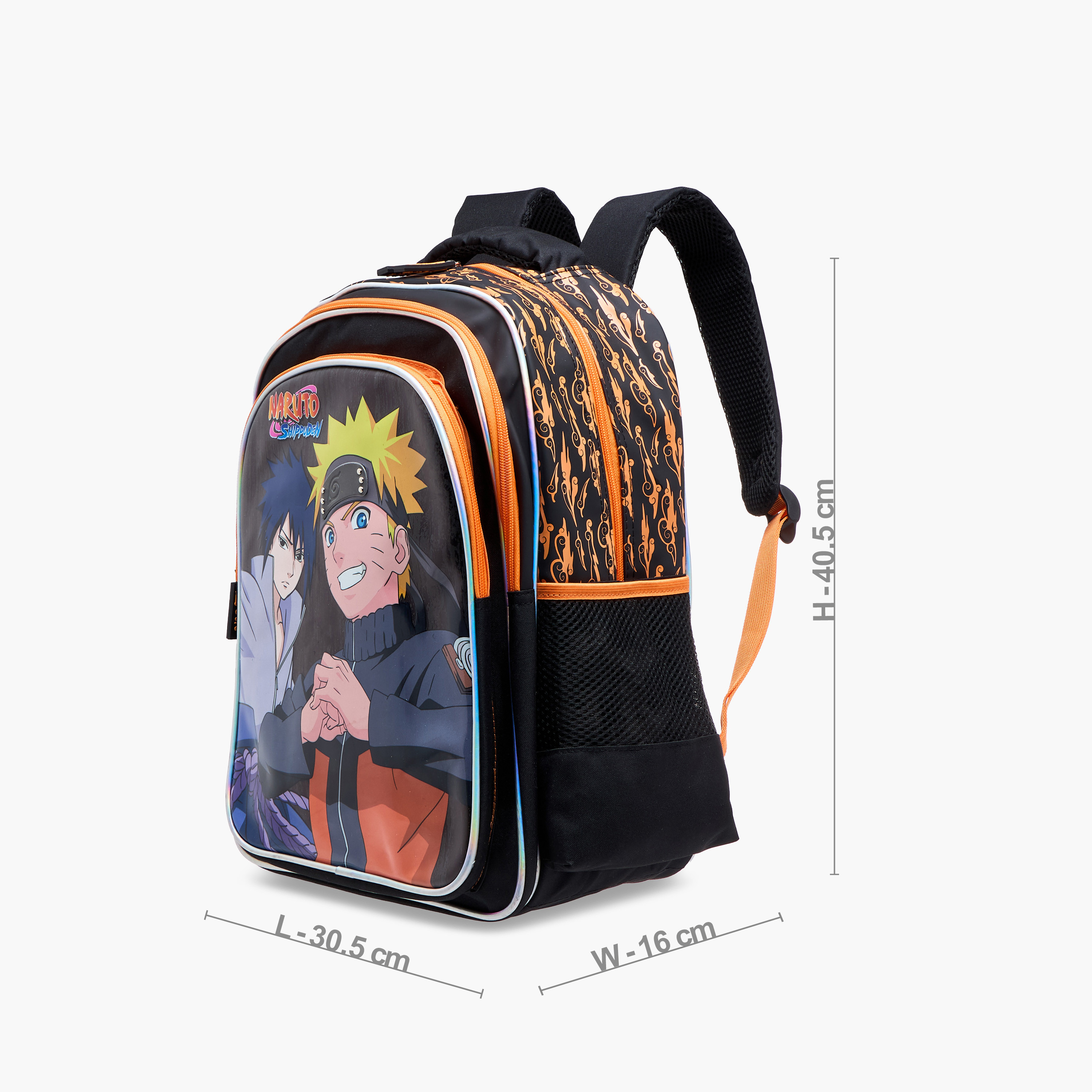 TV Tokyo Naruto Print Backpack with Adjustable Straps and Zip Closure - 16 inches-school-bagsandbackpacks-backpacks-image-2
