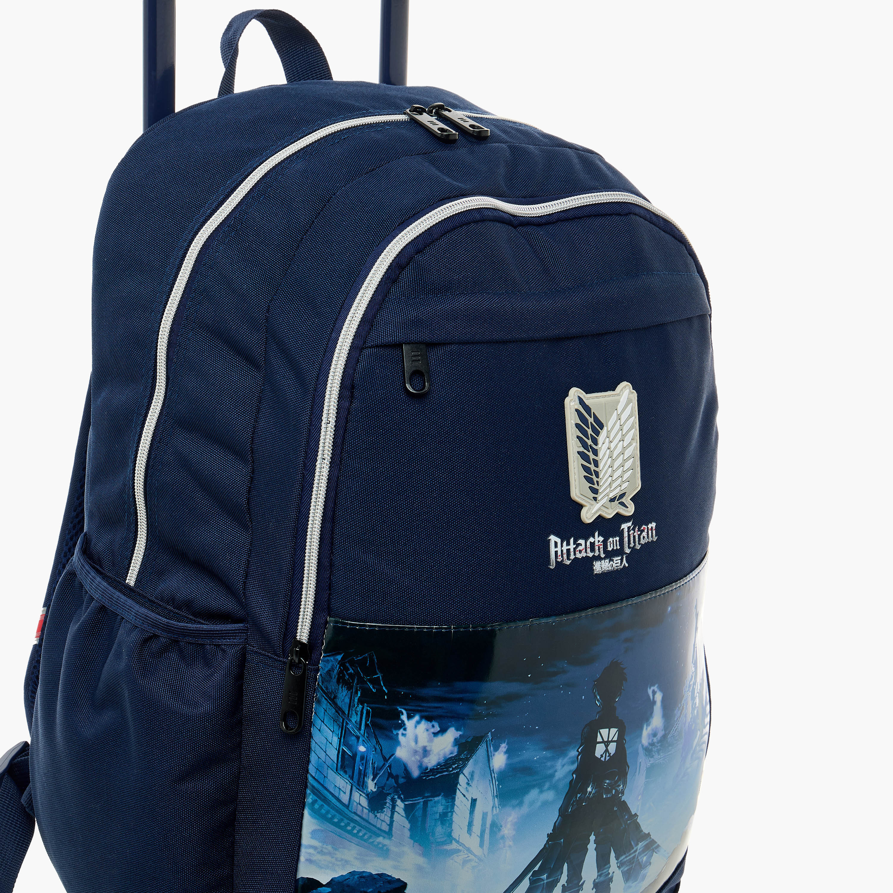Pikaboom Attack on Titan Print Trolley Backpack with Retractable Handle - 18 inches-school-bagsandbackpacks-trolleybags-image-10