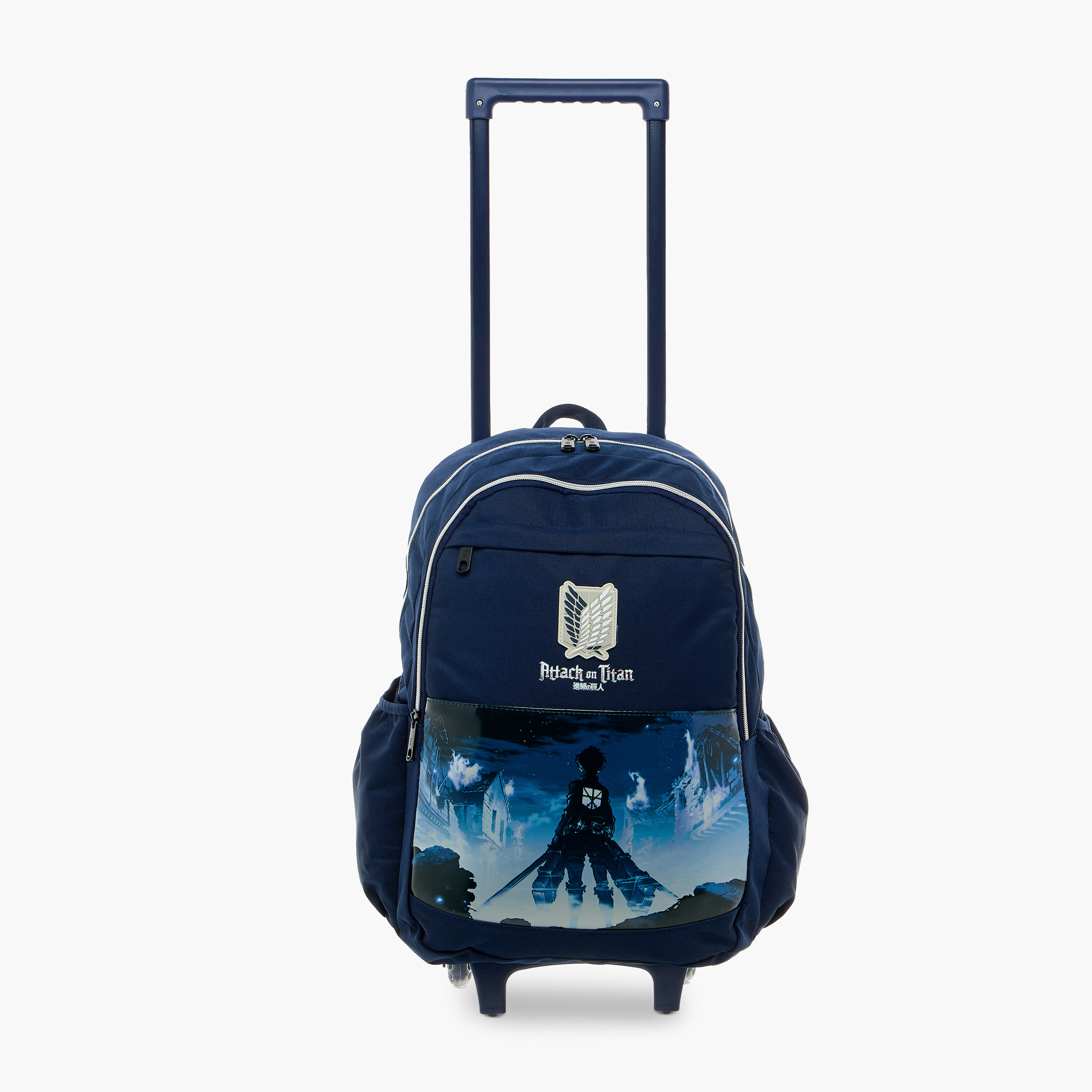 Pikaboom Attack on Titan Print Trolley Backpack with Retractable Handle - 18 inches-school-bagsandbackpacks-trolleybags-image-7