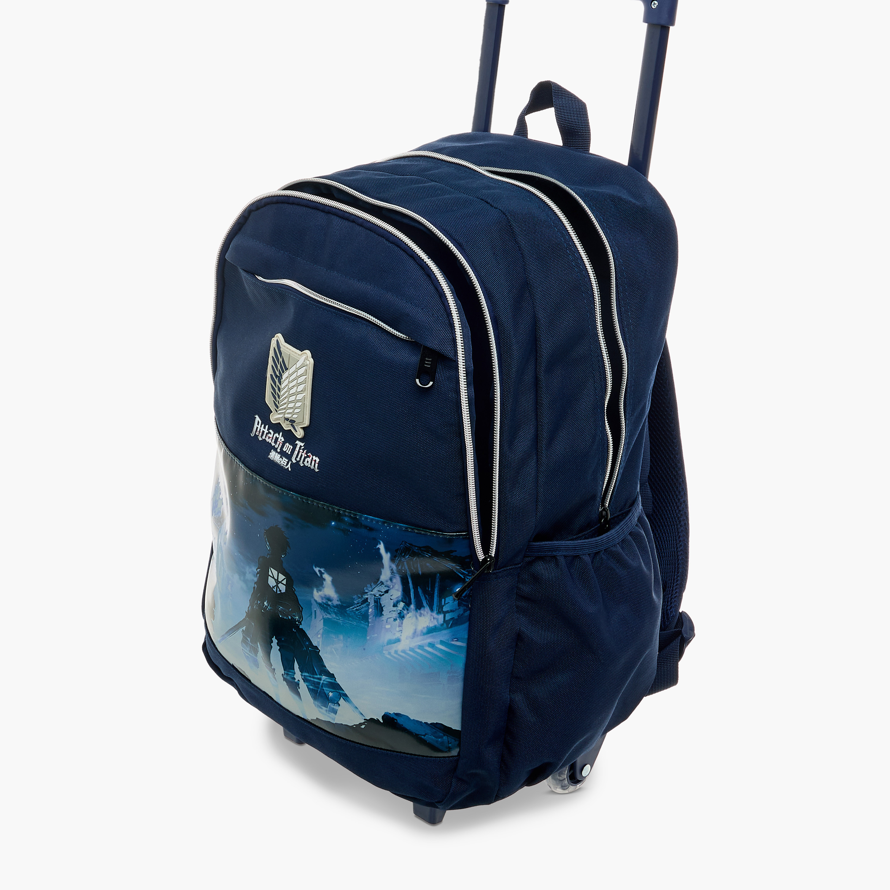 Pikaboom Attack on Titan Print Trolley Backpack with Retractable Handle - 18 inches-school-bagsandbackpacks-trolleybags-image-8