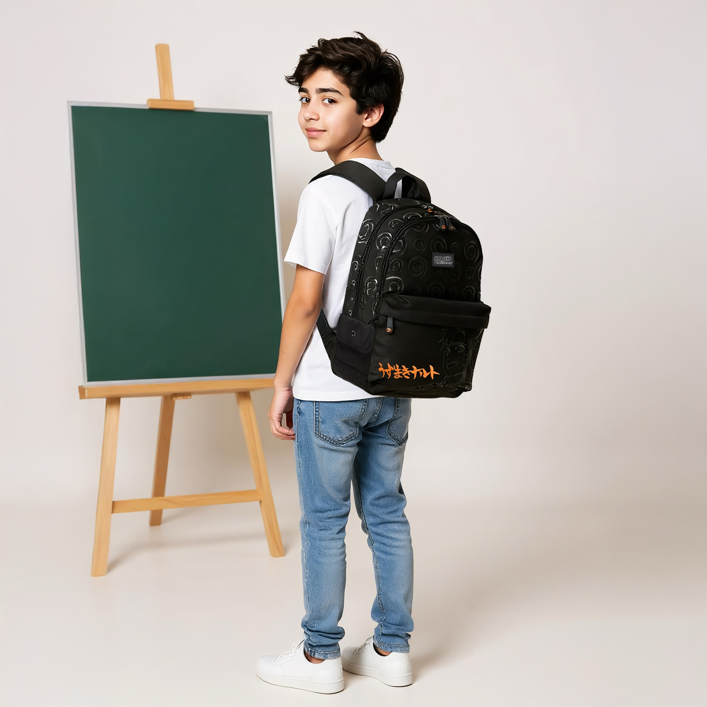 TV Tokyo Naruto Print Backpack with Adjustable Straps and Zip Closure - 18 inches-school-bagsandbackpacks-backpacks-image-2