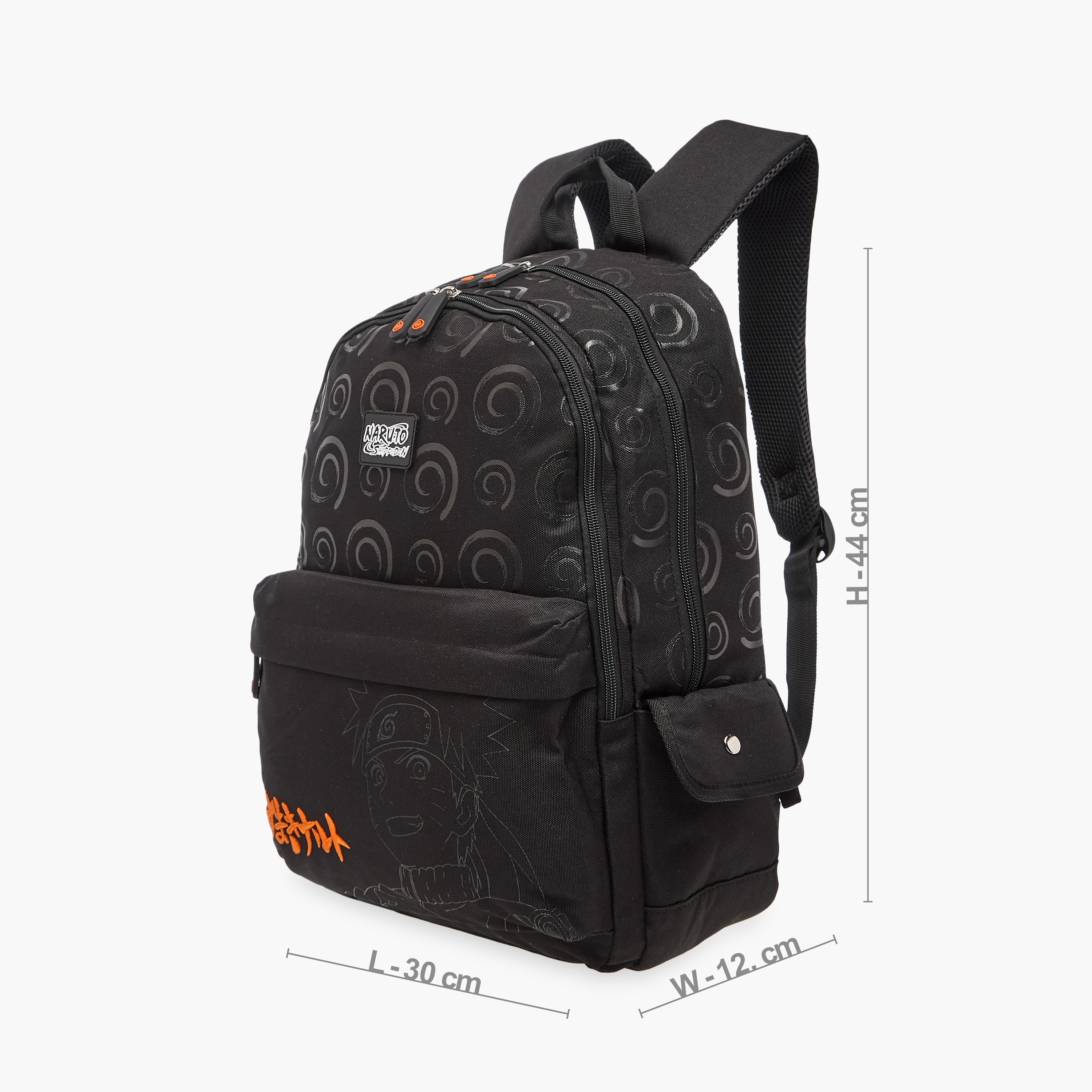 TV Tokyo Naruto Print Backpack with Adjustable Straps and Zip Closure - 18 inches-school-bagsandbackpacks-backpacks-image-4