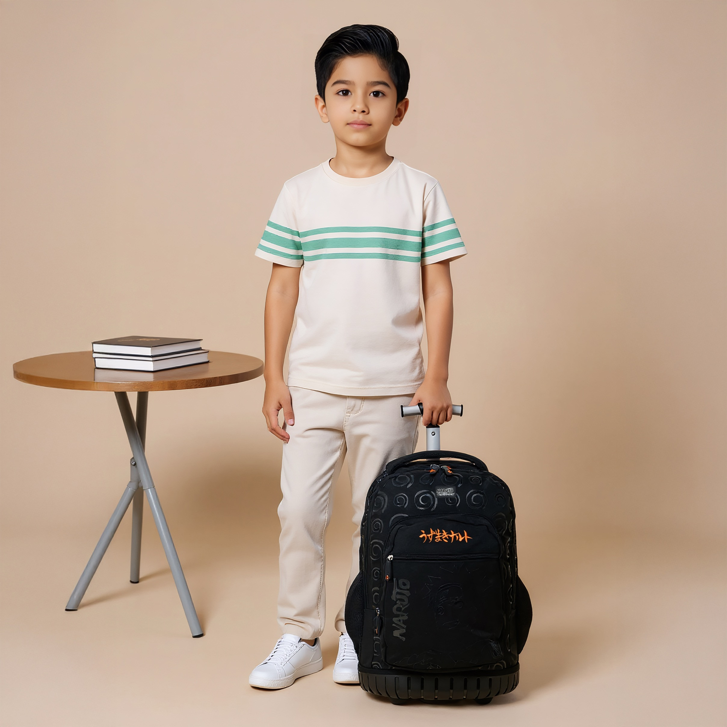 TV Tokyo Naruto Print Trolley Backpack with Retractable Handle - 18 inches-school-bagsandbackpacks-trolleybags-image-2