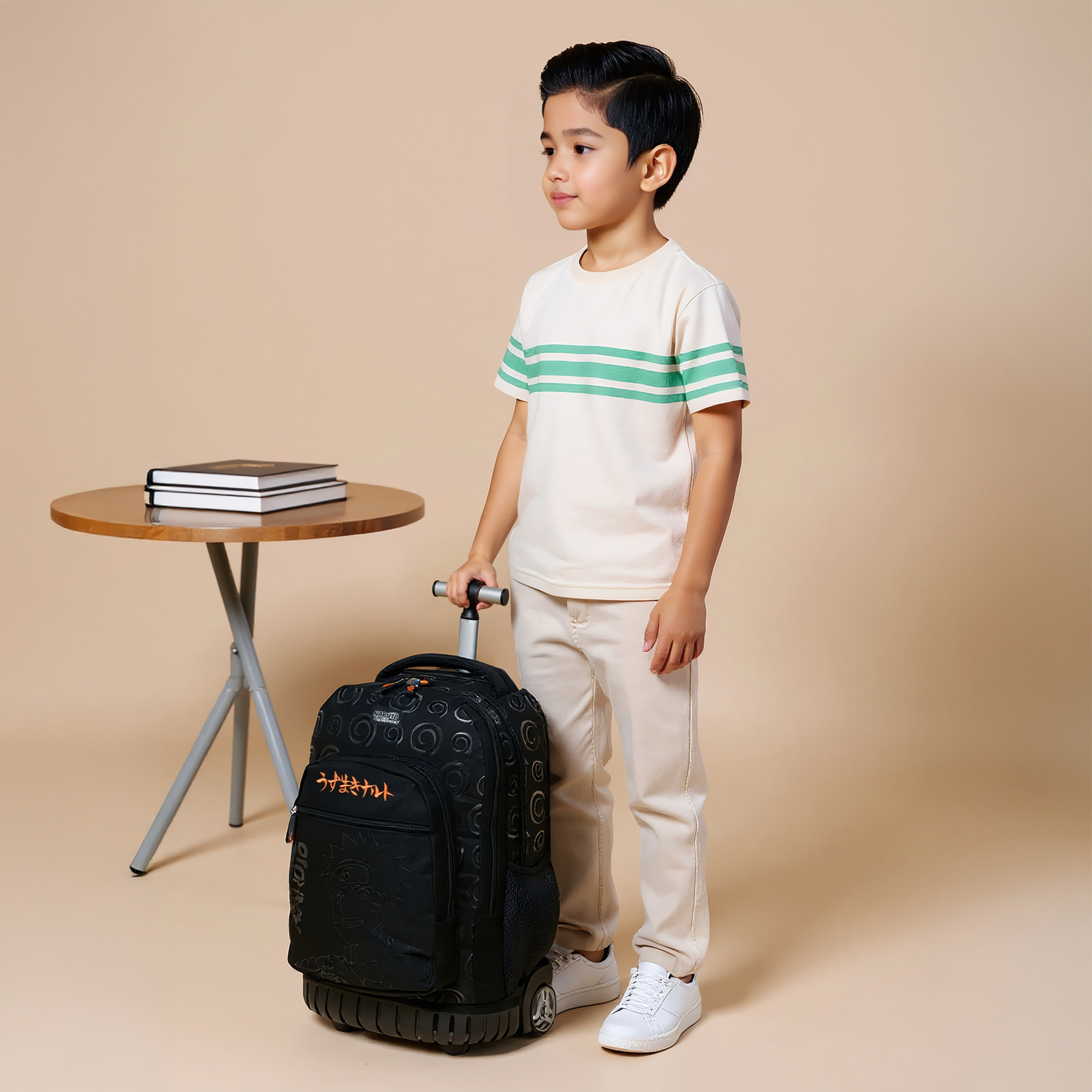 TV Tokyo Naruto Print Trolley Backpack with Retractable Handle - 18 inches-school-bagsandbackpacks-trolleybags-image-3