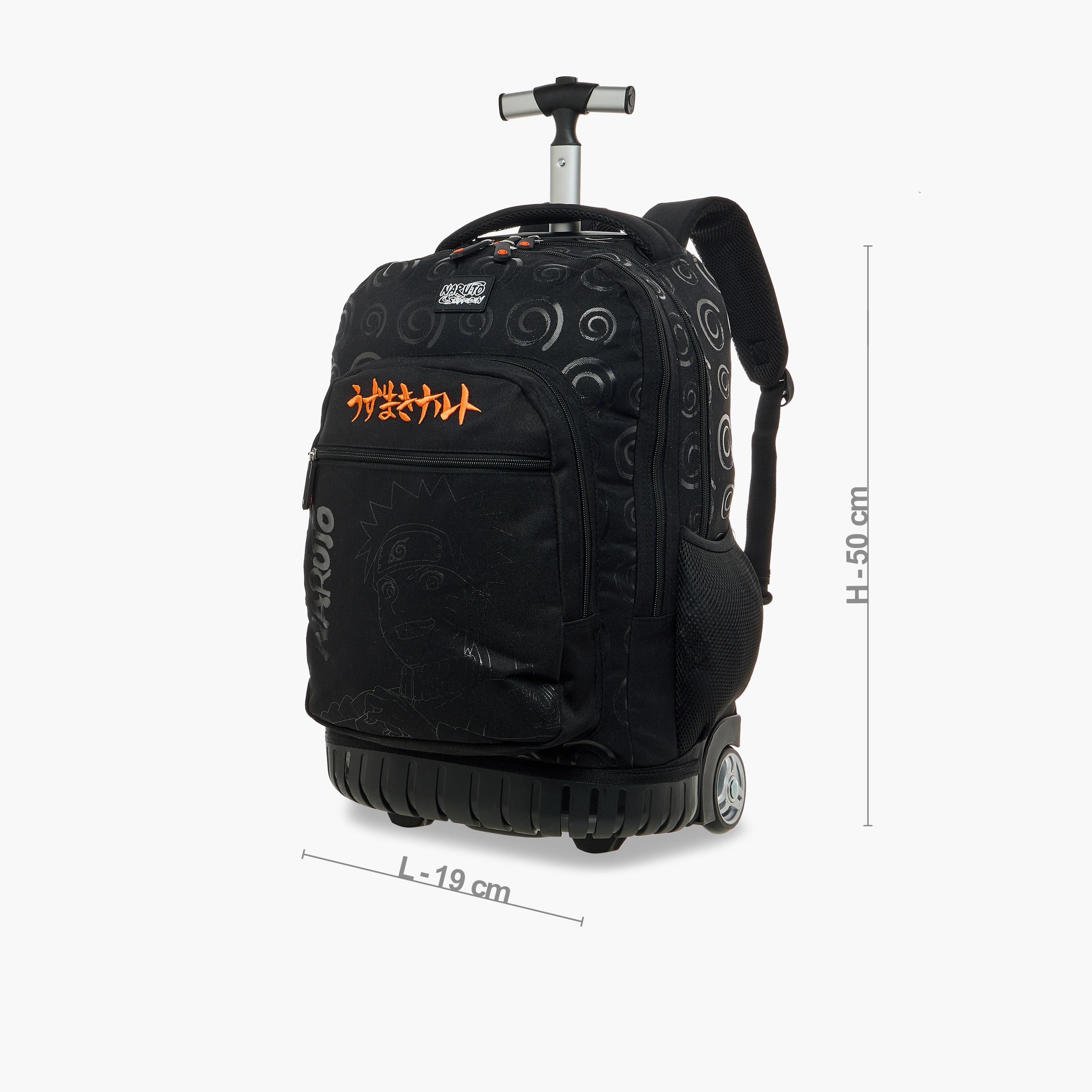 TV Tokyo Naruto Print Trolley Backpack with Retractable Handle - 18 inches-school-bagsandbackpacks-trolleybags-image-4