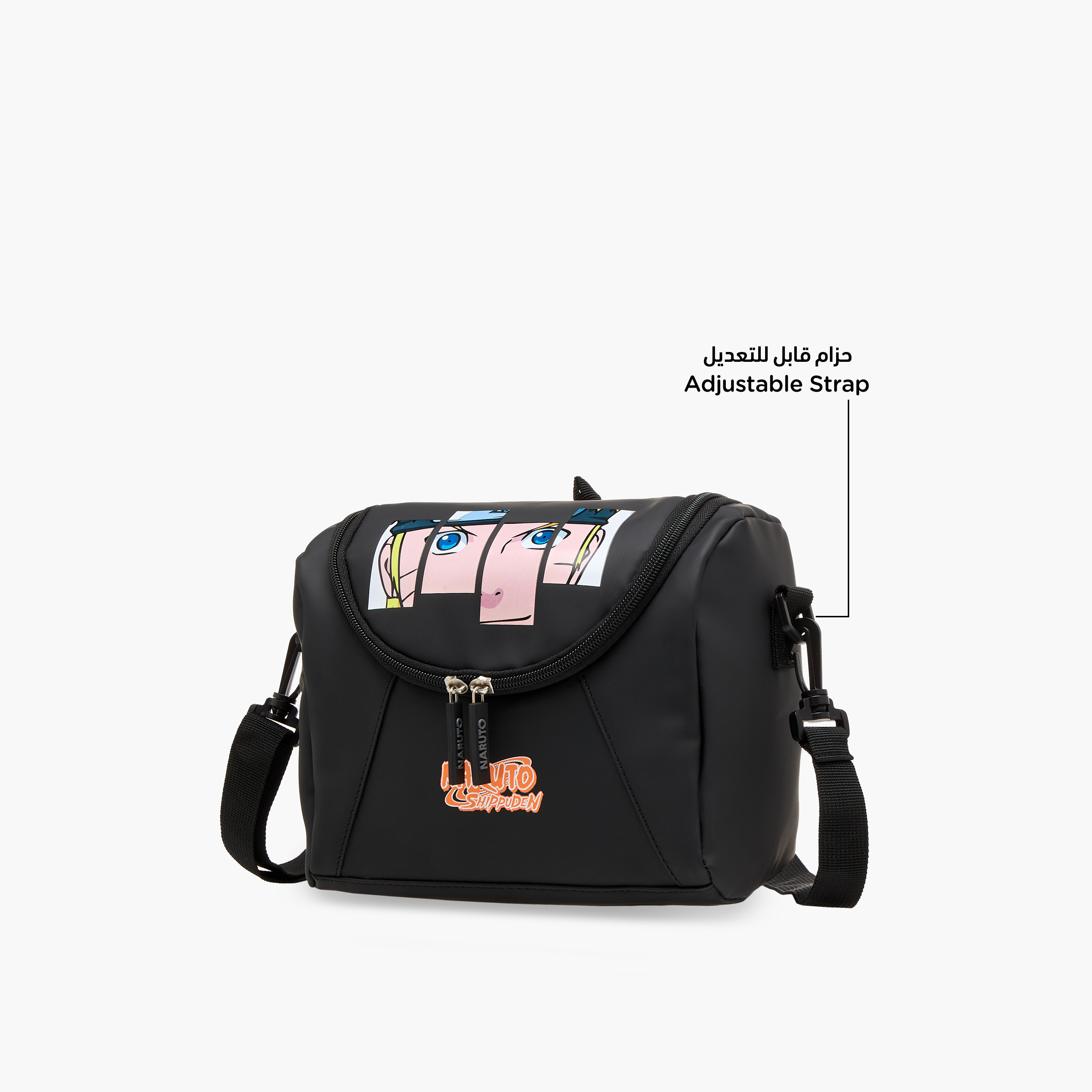TV Tokyo Naruto Print Lunch Bag with Detachable Strap and Zip Closure-school-lunchessentials-lunchbags-image-5