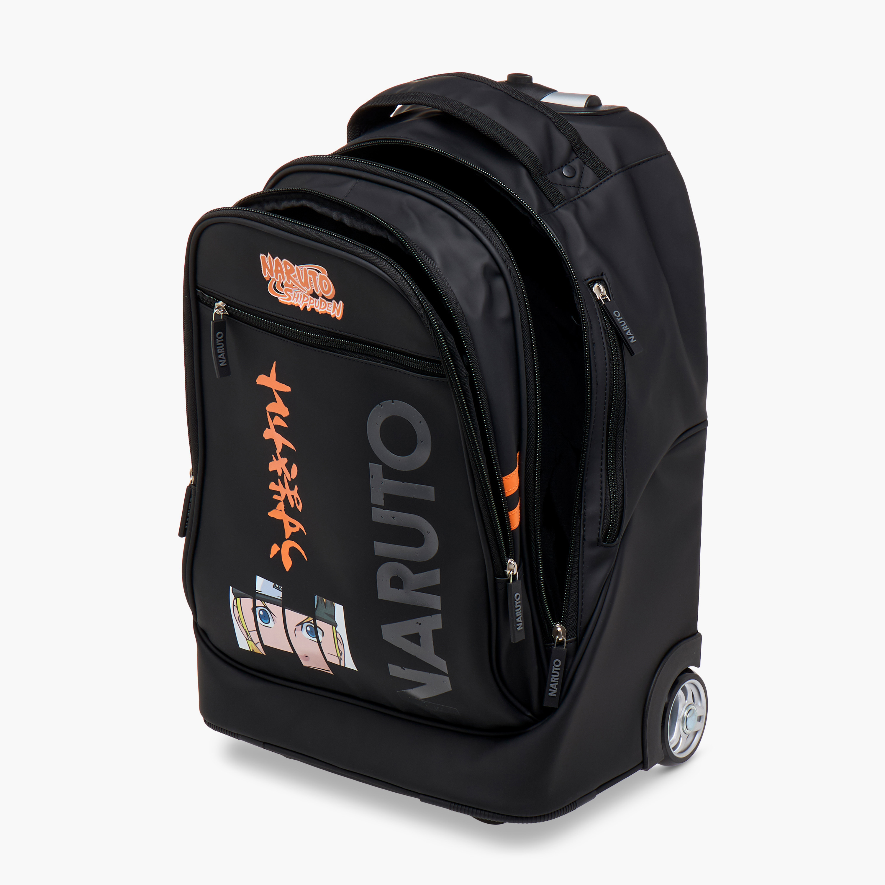 TV Tokyo Naruto Print Trolley Bag with Retractable Handle - 18 inches-school-bagsandbackpacks-trolleybags-image-16