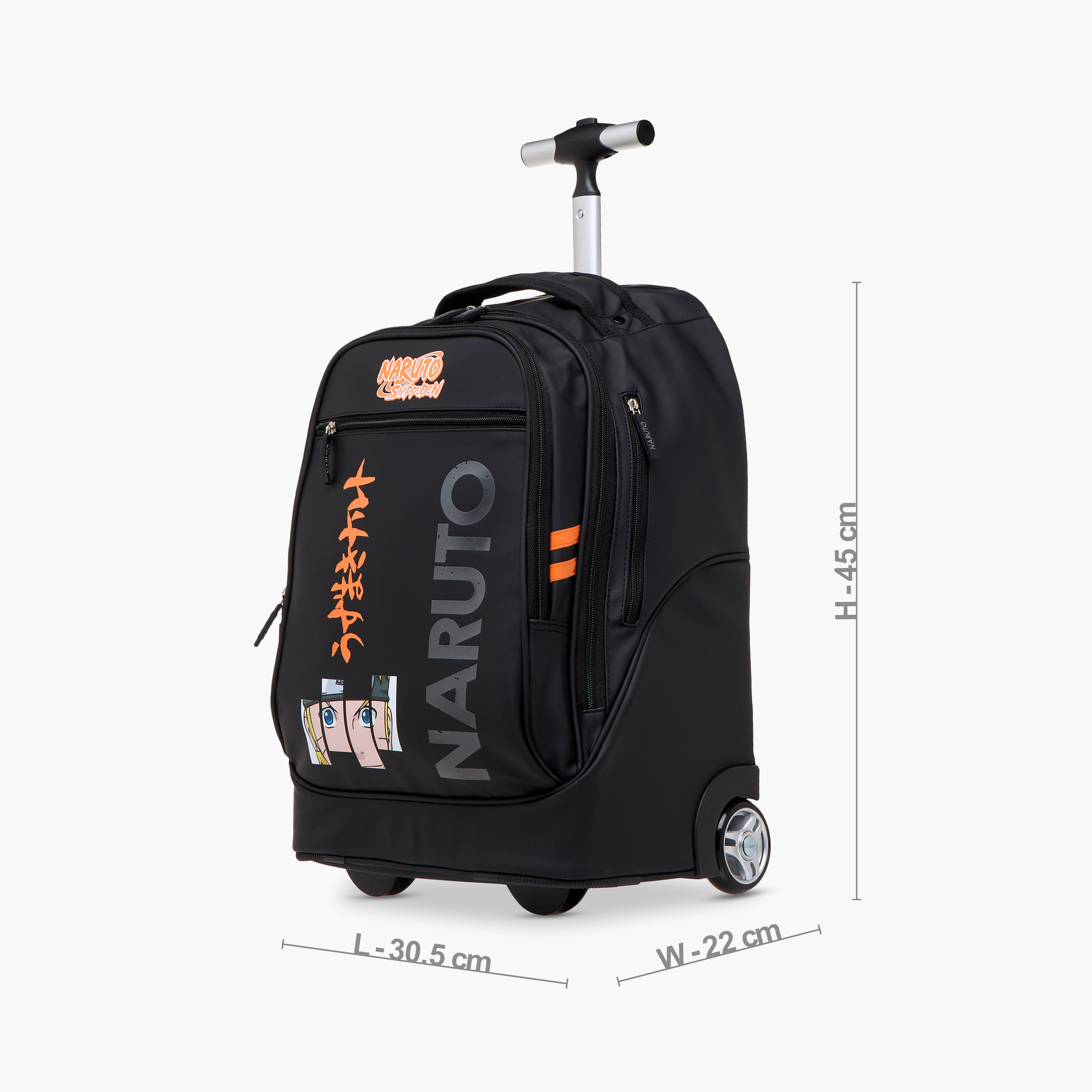 TV Tokyo Naruto Print Trolley Bag with Retractable Handle - 18 inches-school-bagsandbackpacks-trolleybags-image-4