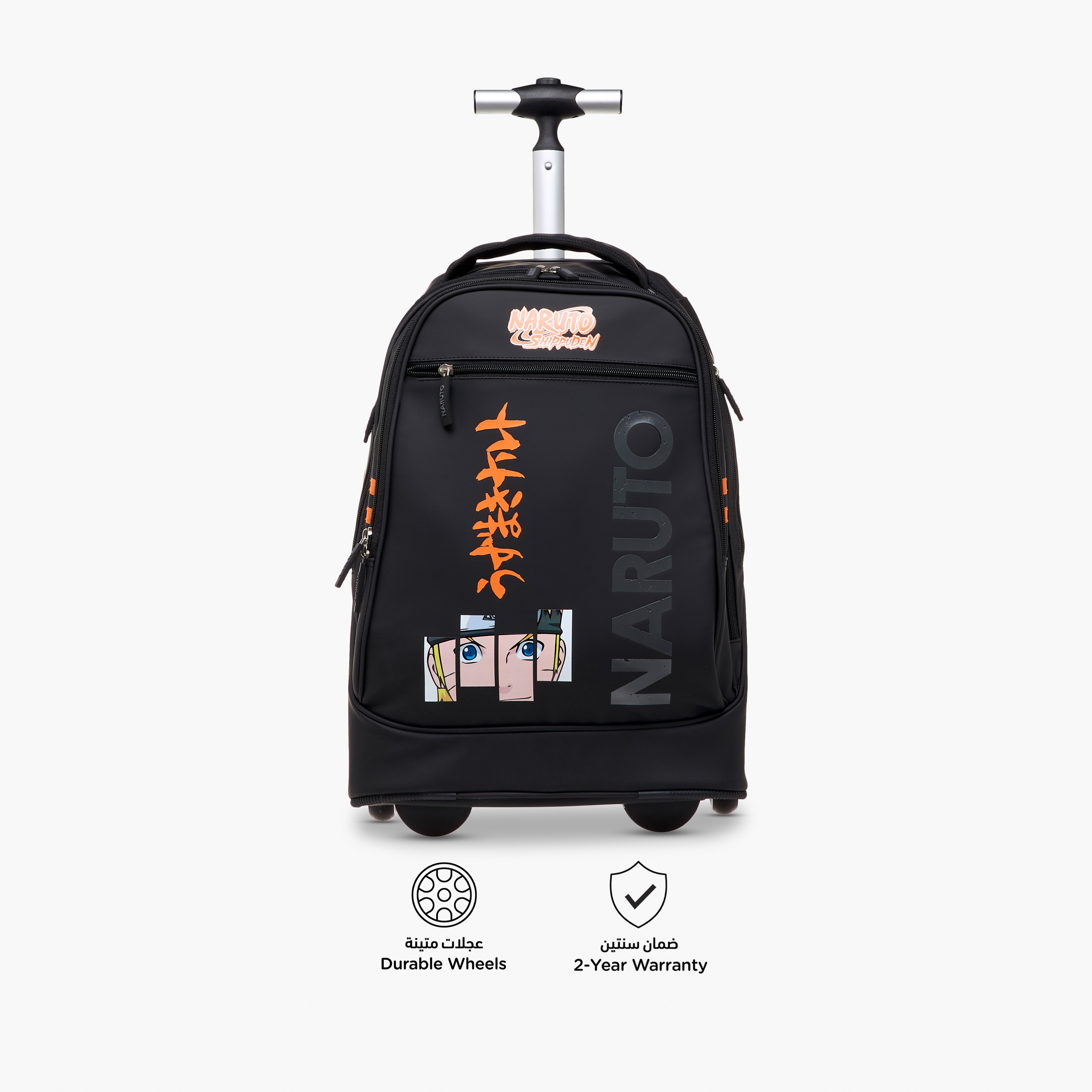 TV Tokyo Naruto Print Trolley Bag with Retractable Handle - 18 inches-school-bagsandbackpacks-trolleybags-image-6