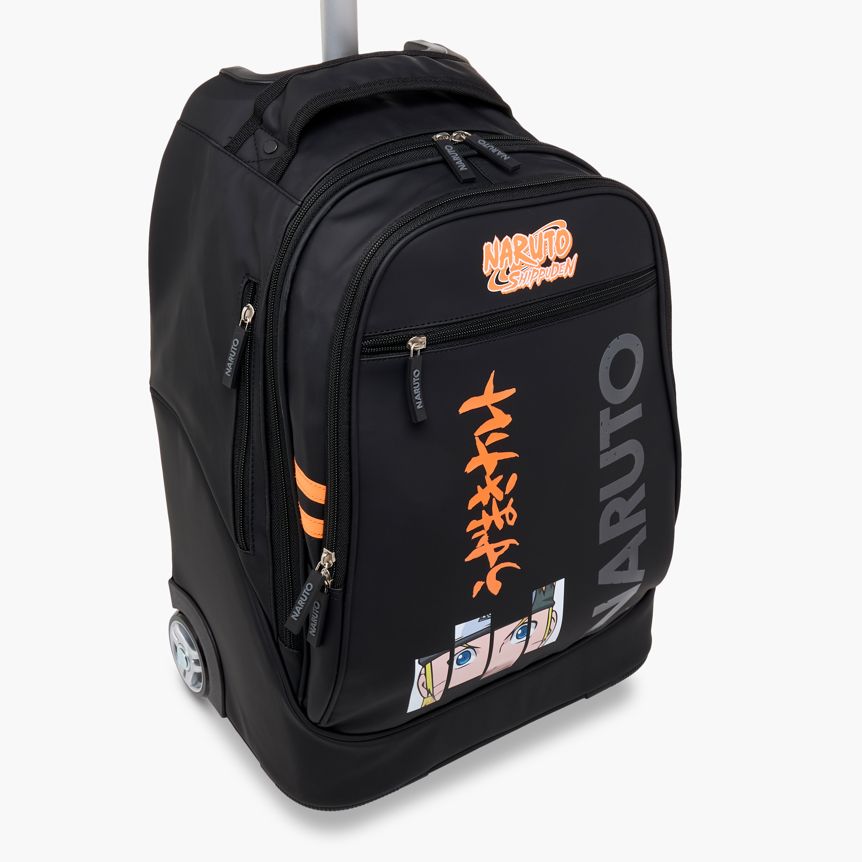 TV Tokyo Naruto Print Trolley Bag with Retractable Handle - 18 inches-school-bagsandbackpacks-trolleybags-image-10