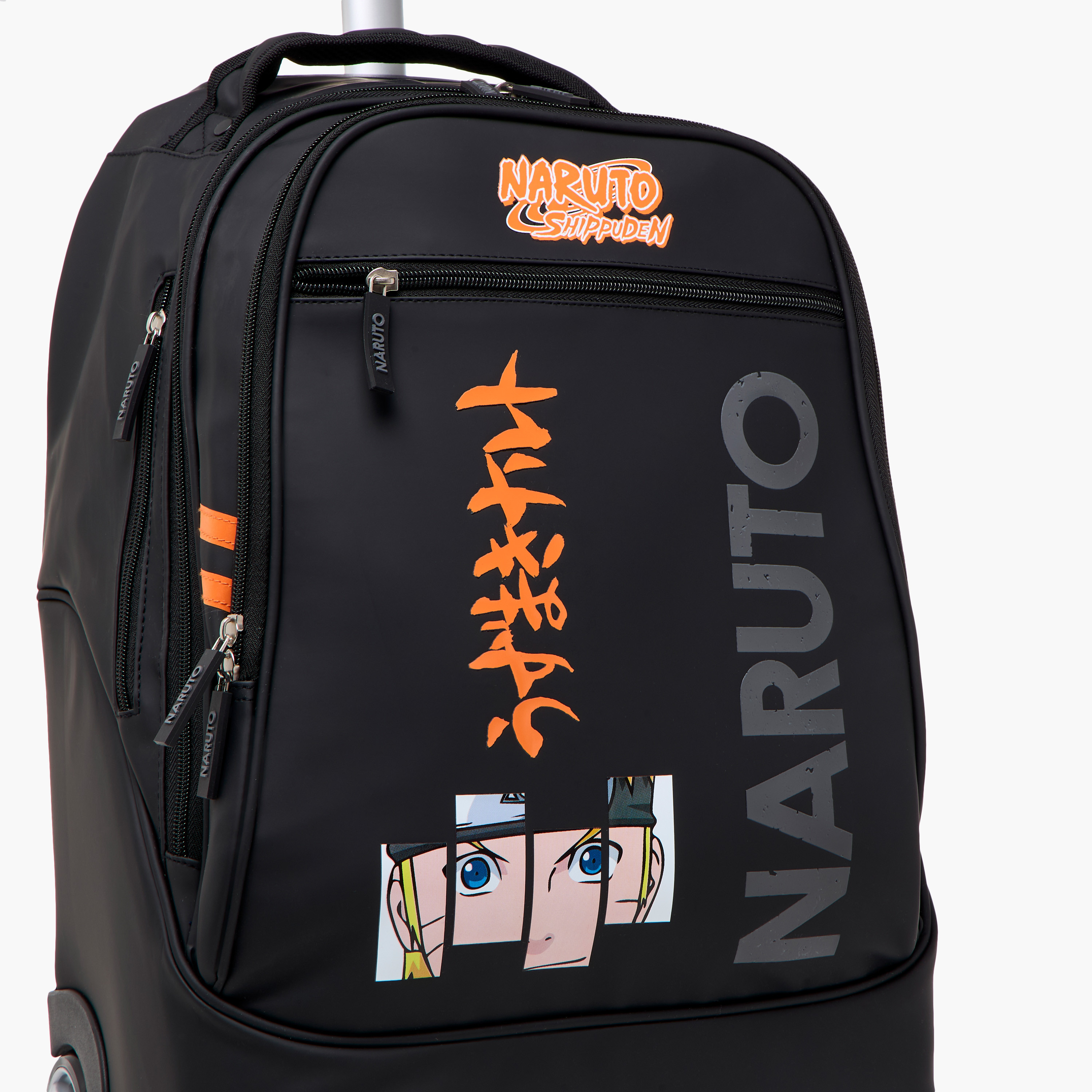 TV Tokyo Naruto Print Trolley Bag with Retractable Handle - 18 inches-school-bagsandbackpacks-trolleybags-image-11