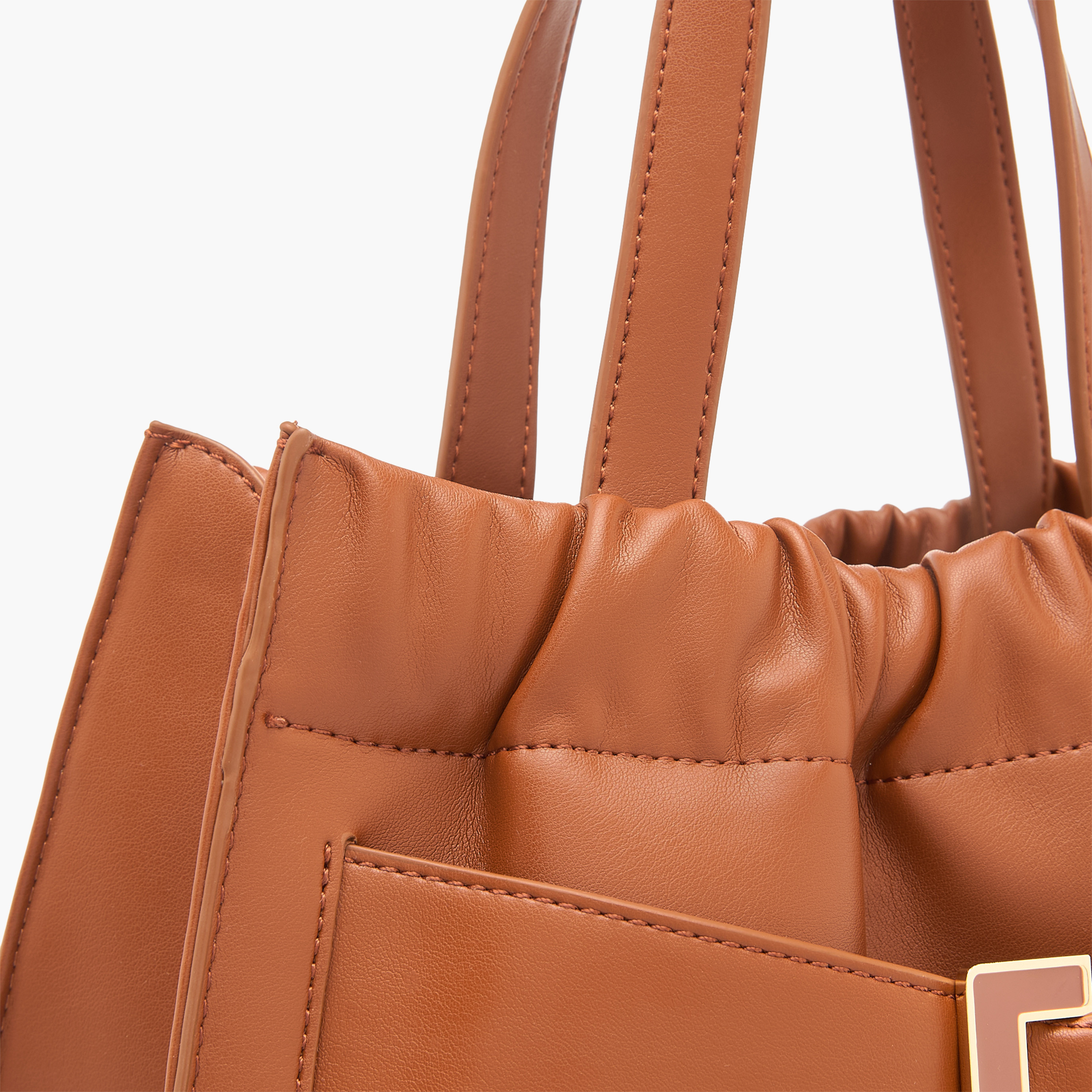Celeste Buckle Detail Tote Bag with Adjustable Strap and Zip Closure-women-bagsandwallets-handbags-image-7