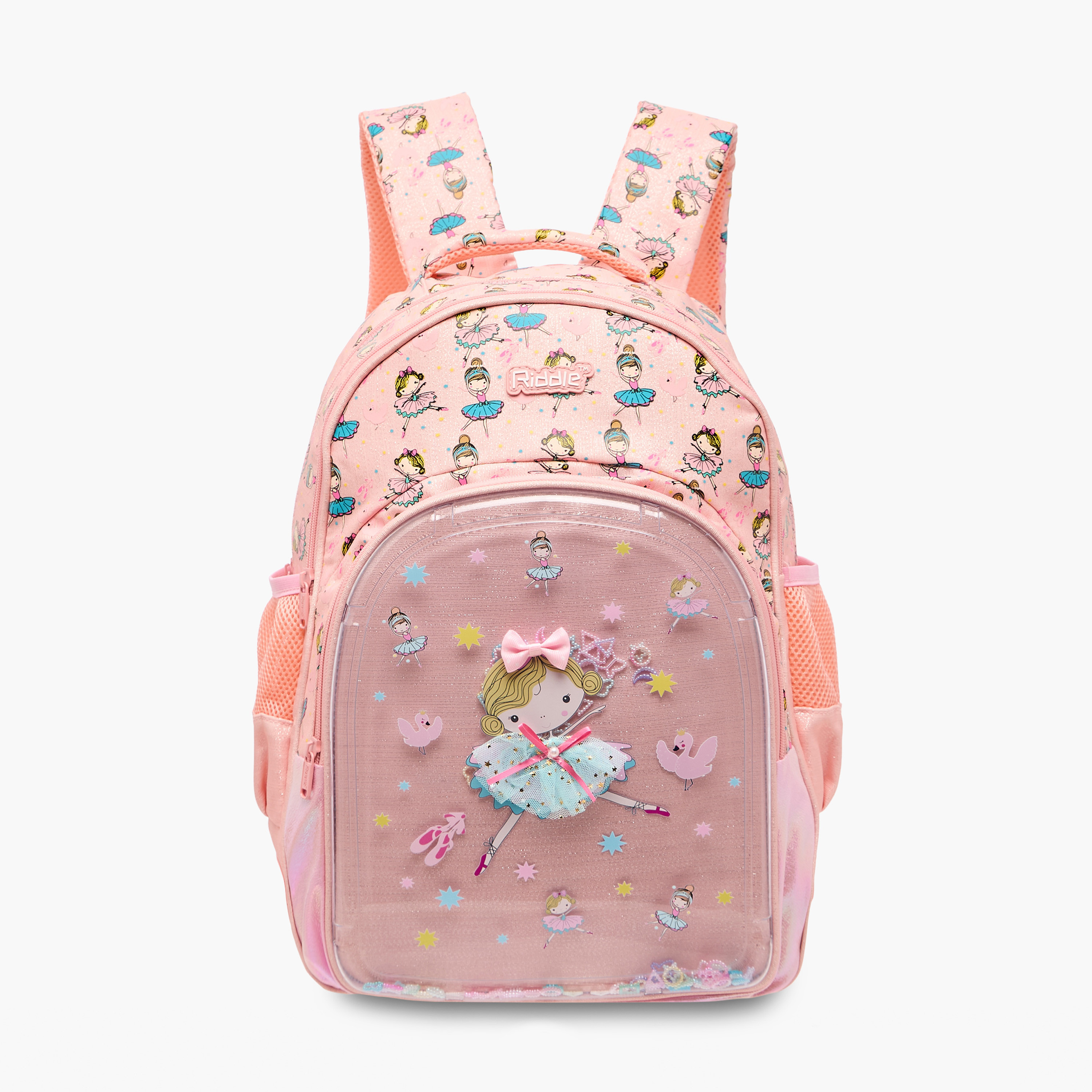 شنطة ظهر بطبعات باليرينا وحمالات قابلة للتعديل وسحاب إغلاق - 14 بوصة-school-bagsandbackpacks-backpacks-image-10