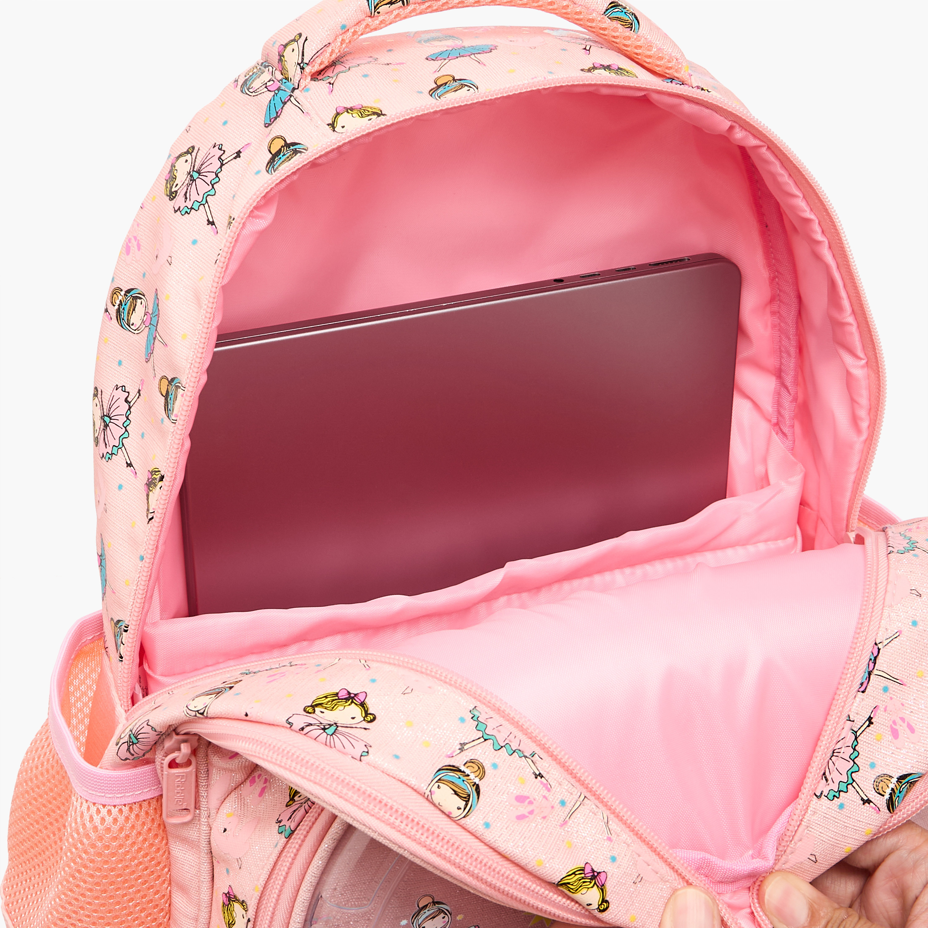 Ballerina Print Backpack with Adjustable Straps and Zip Closure - 14 inches-school-bagsandbackpacks-backpacks-image-14
