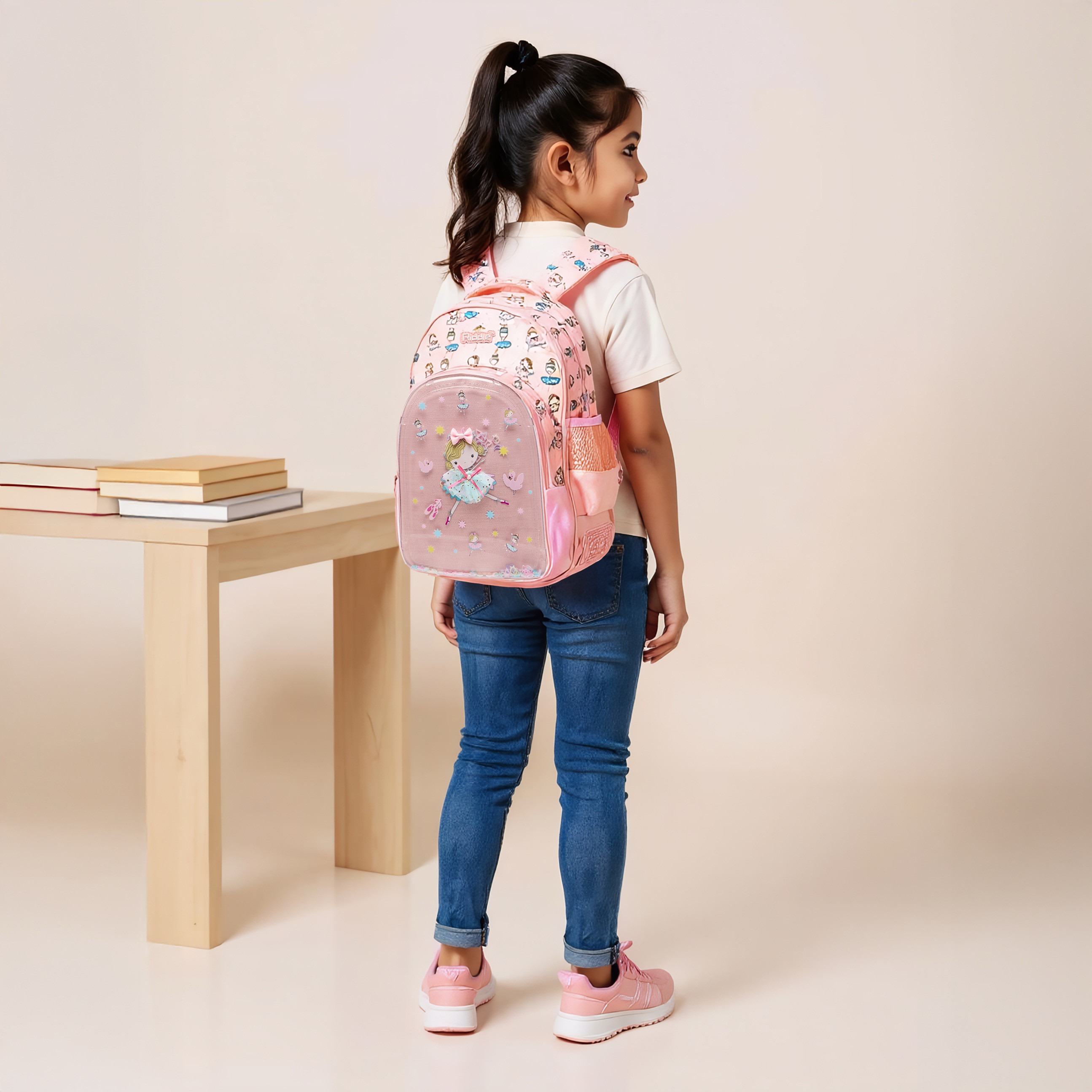 شنطة ظهر بطبعات باليرينا وحمالات قابلة للتعديل وسحاب إغلاق - 14 بوصة-school-bagsandbackpacks-backpacks-image-9