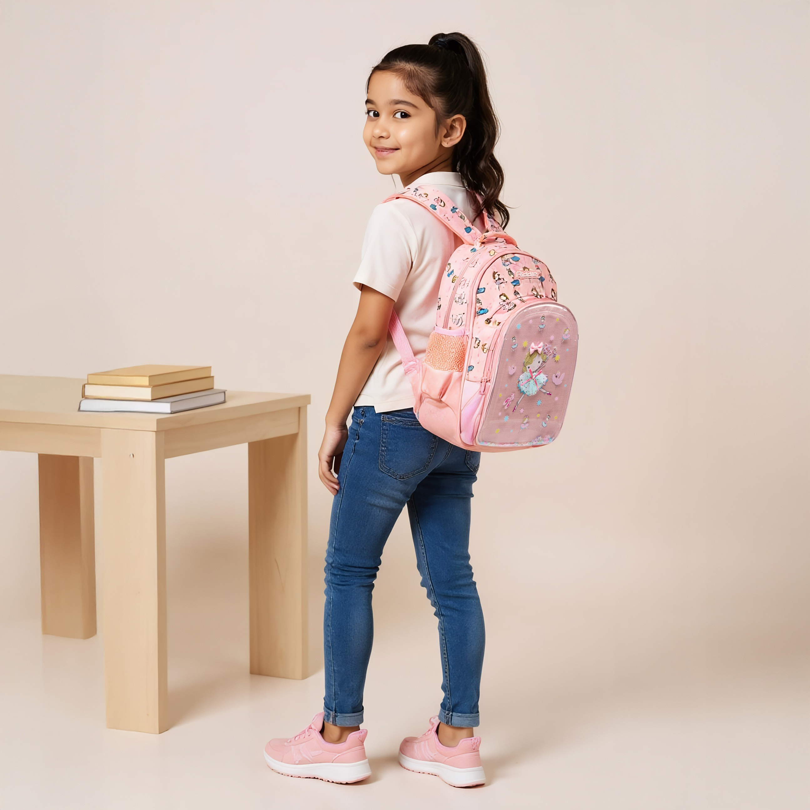 شنطة ظهر بطبعات باليرينا وحمالات قابلة للتعديل وسحاب إغلاق - 14 بوصة-school-bagsandbackpacks-backpacks-image-8