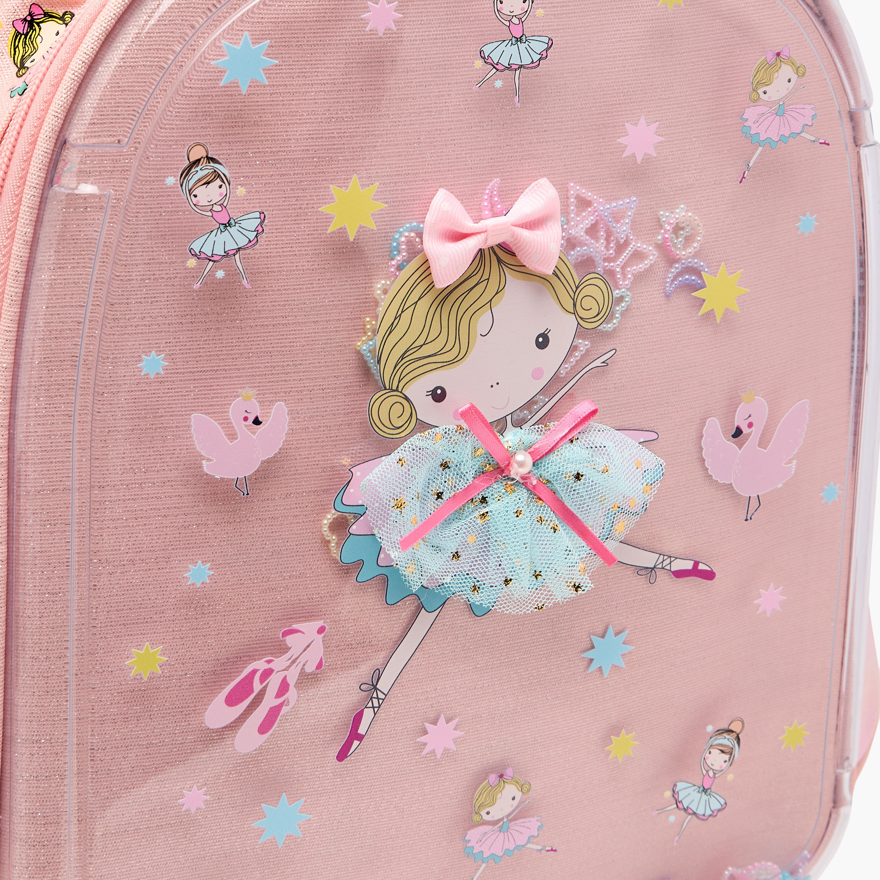 Ballerina Print Backpack with Adjustable Straps and Zip Closure - 14 inches-school-bagsandbackpacks-backpacks-image-11