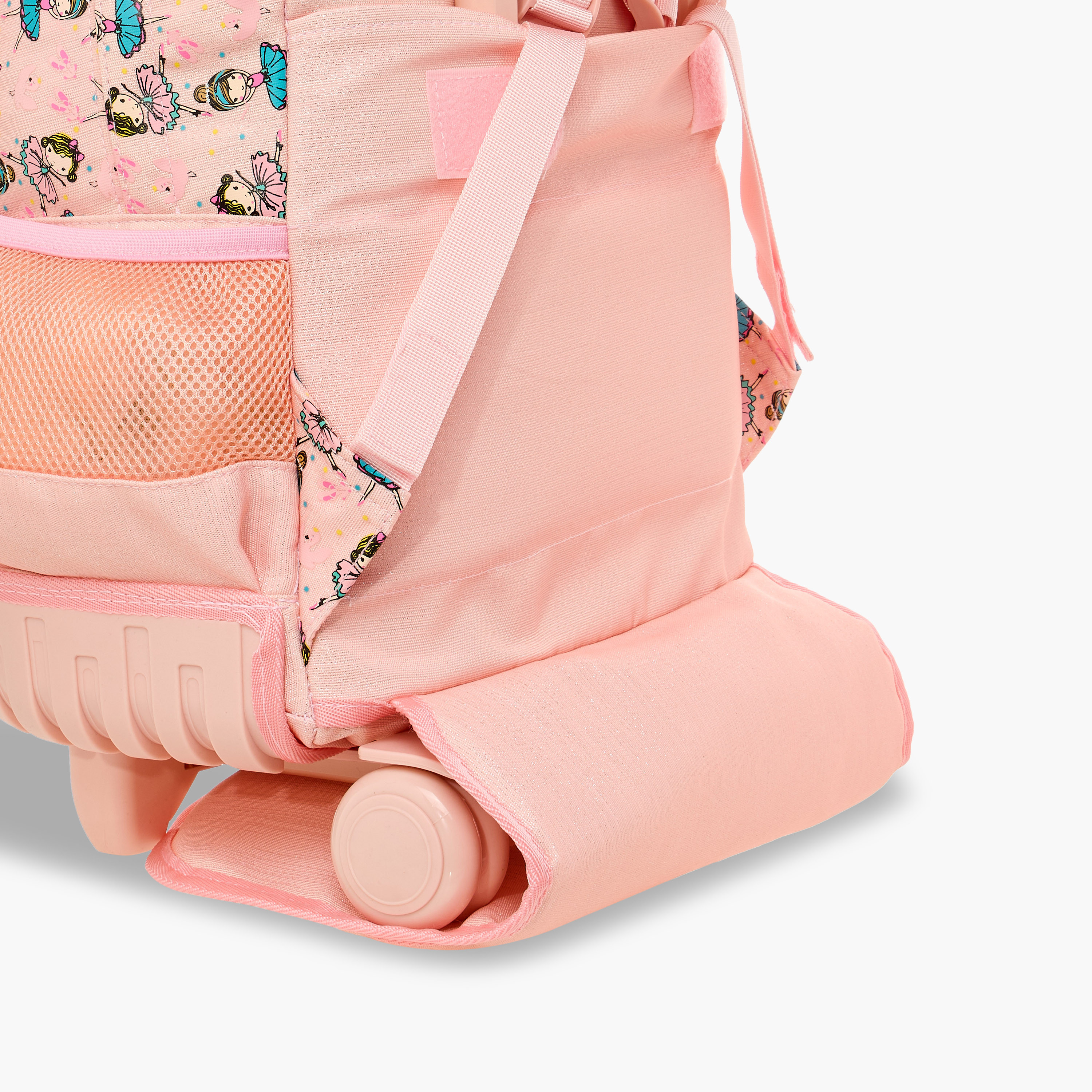 Ballerina Print Trolley Backpack with Retractable Handle - 17 inches-school-bagsandbackpacks-trolleybags-image-14