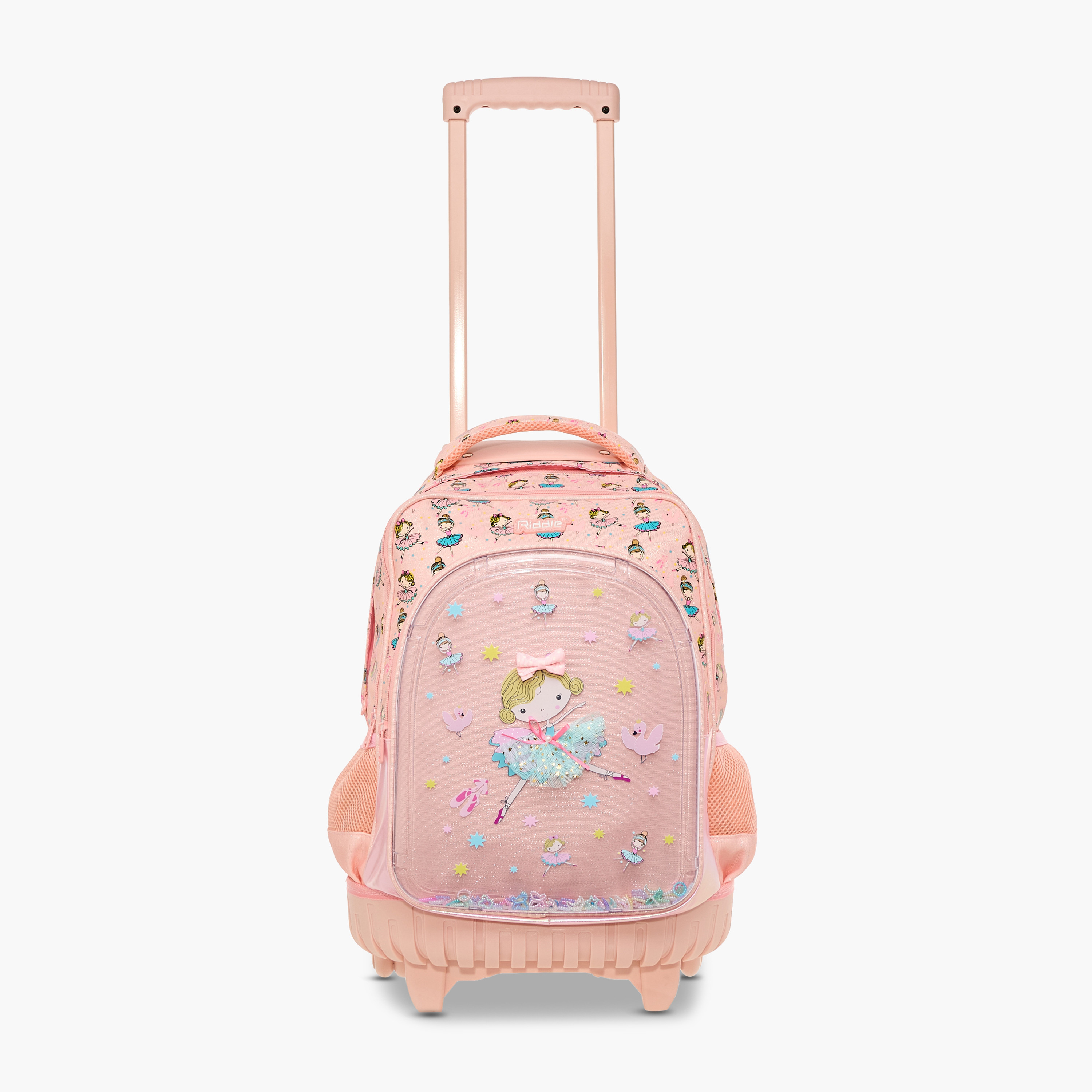Ballerina Print Trolley Backpack with Retractable Handle - 17 inches-school-bagsandbackpacks-trolleybags-image-10