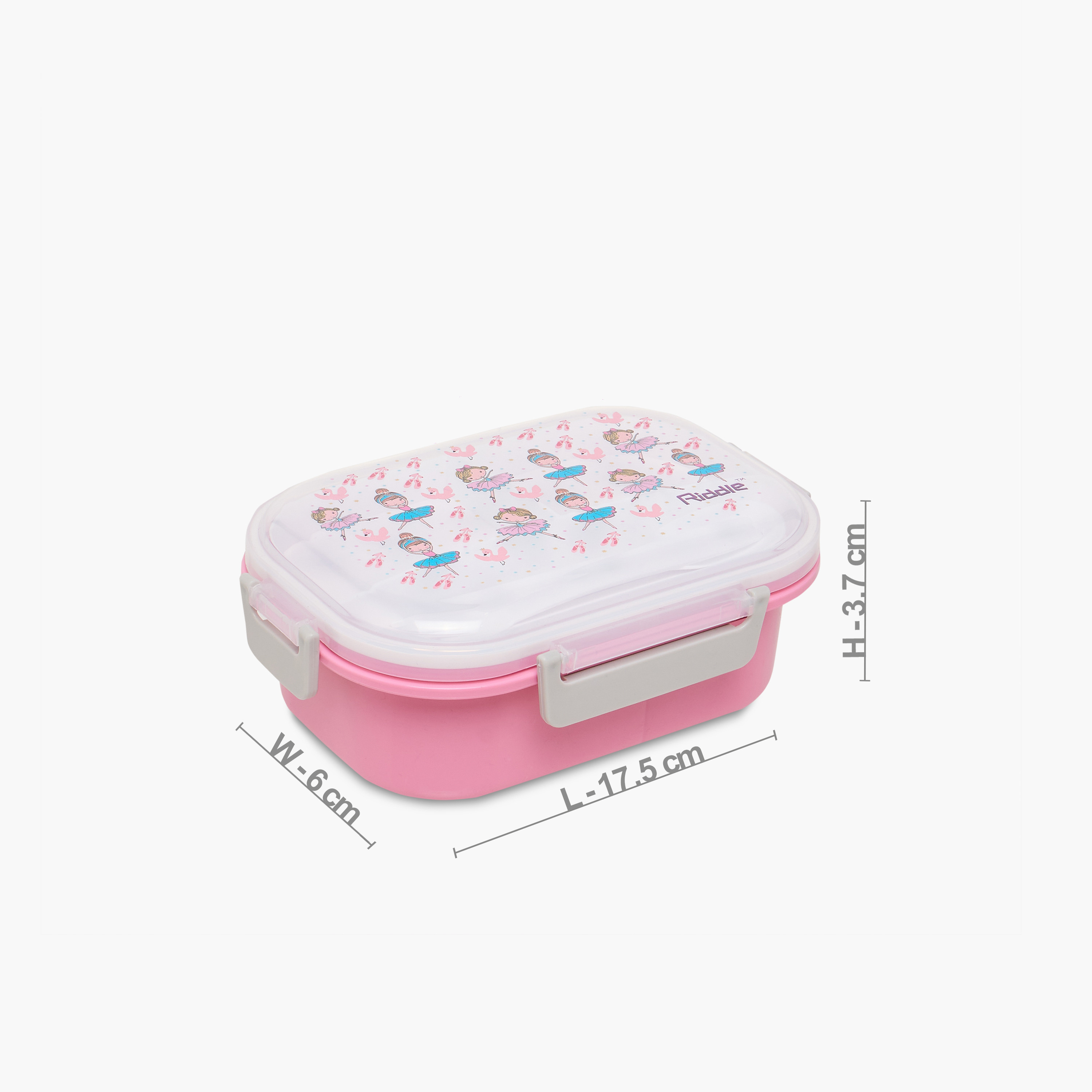 Riddle Dancing Girl Print Lunch Box with Clip Lock Closure-school-lunchessentials-lunchboxes-image-2