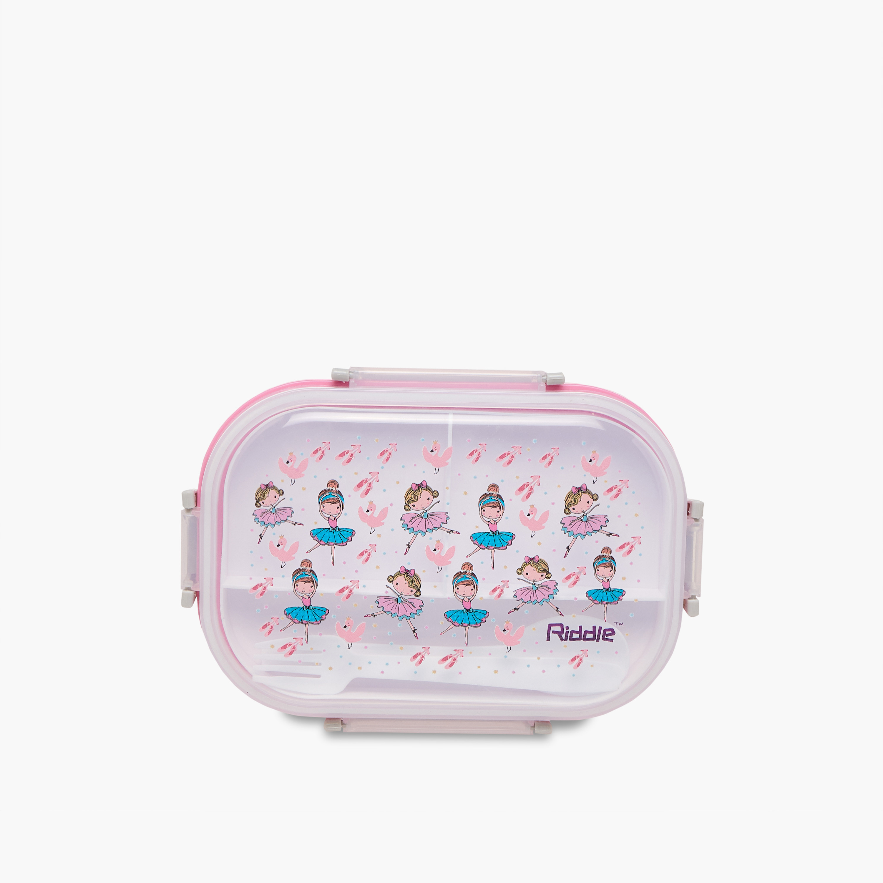 Riddle Dancing Girl Print Lunch Box with Clip Lock Closure-school-lunchessentials-lunchboxes-image-3