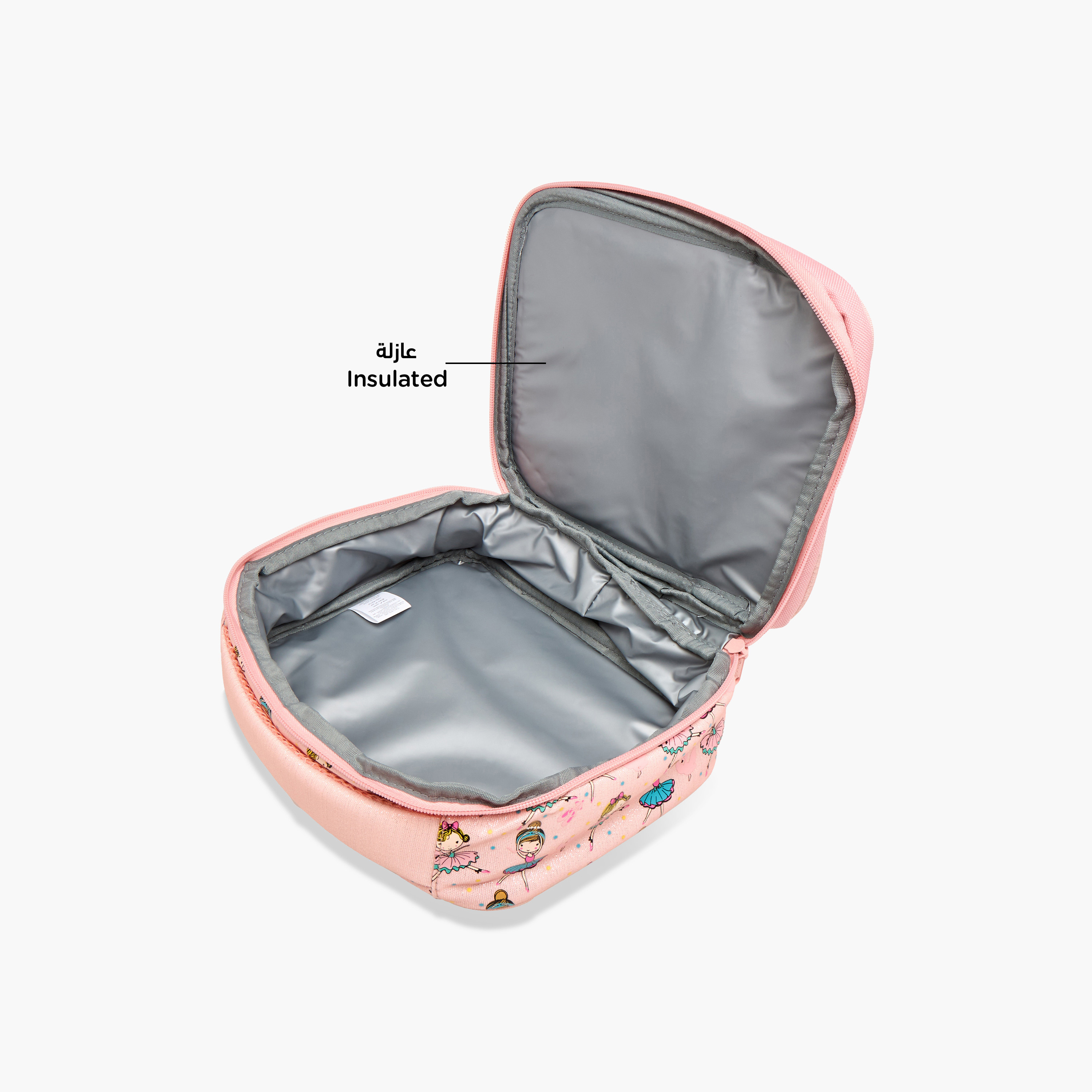 Ballerina Print Lunch Bag with Handle and Zip Closure-school-lunchessentials-lunchbags-image-7