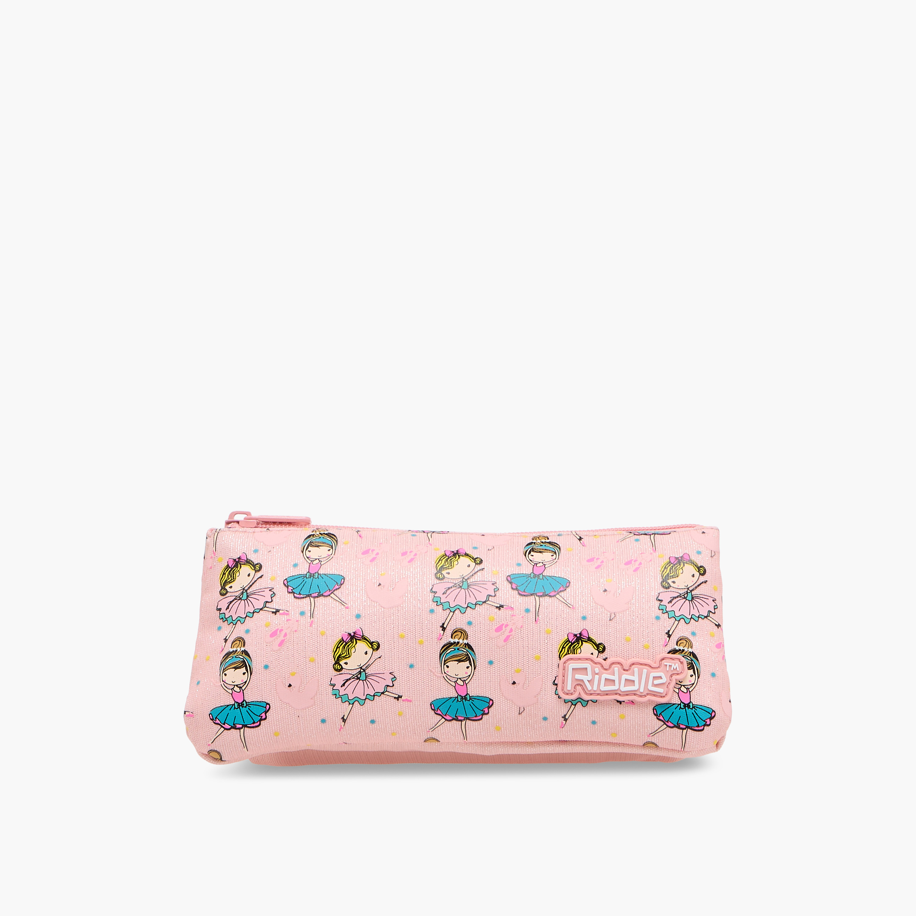Ballerina Girl Print Pencil Pouch with Zip Closure-school-stationery-pencilcases-image-1