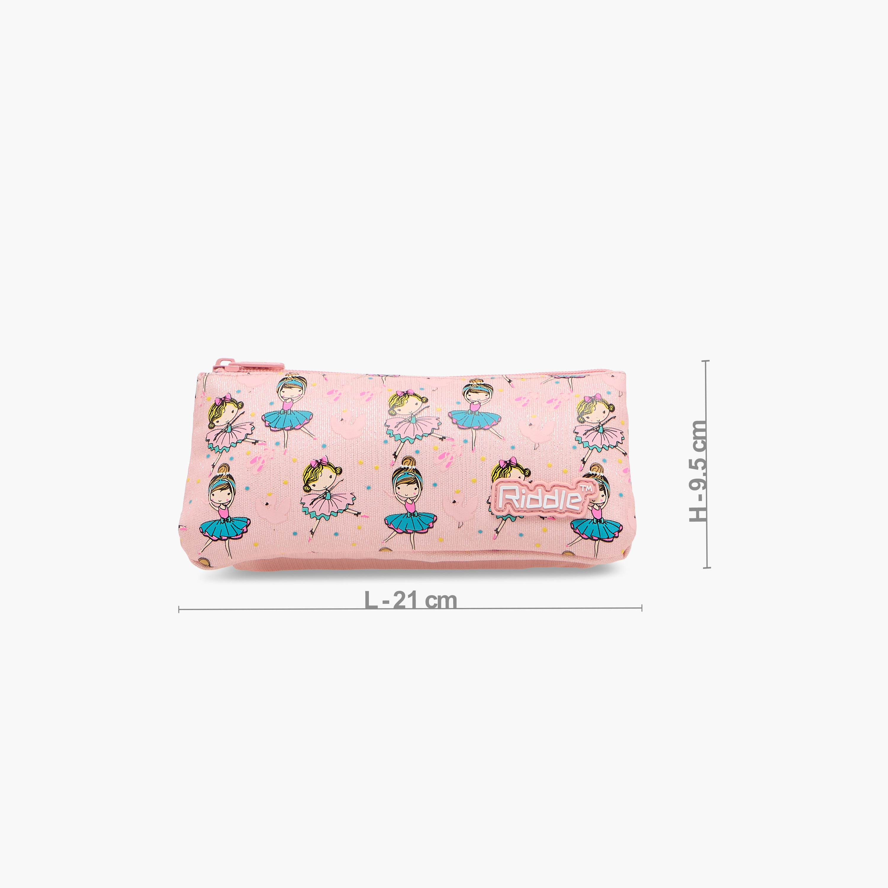 Ballerina Girl Print Pencil Pouch with Zip Closure-school-stationery-pencilcases-image-2