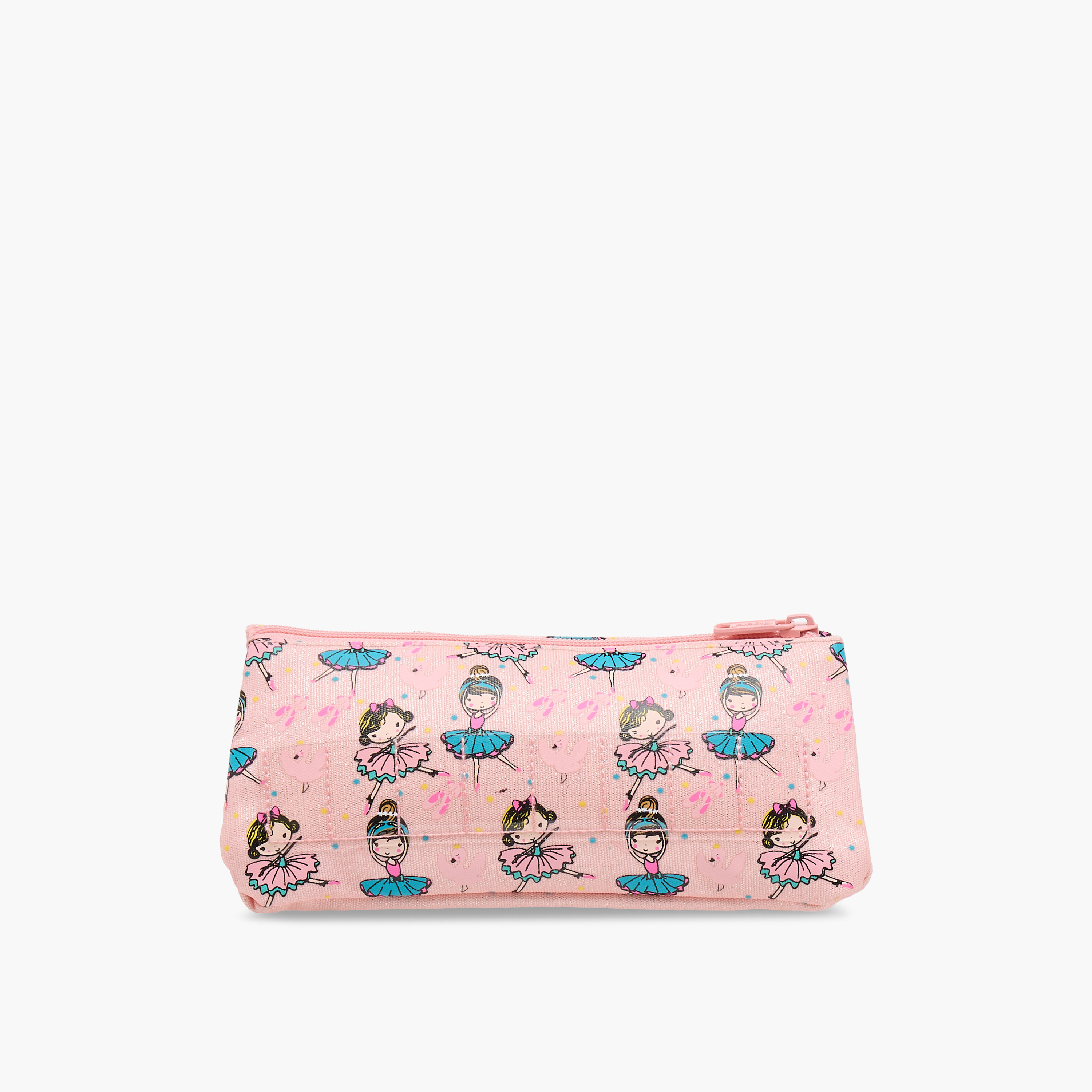 Ballerina Girl Print Pencil Pouch with Zip Closure-school-stationery-pencilcases-image-3