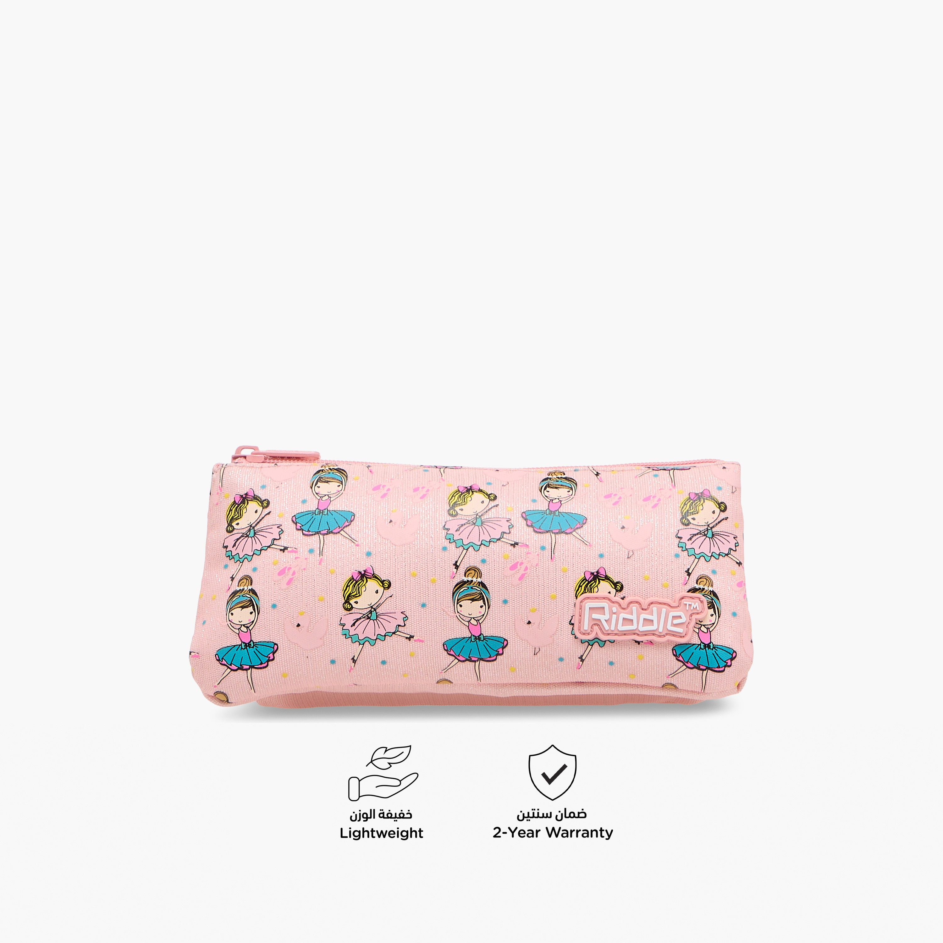 Ballerina Girl Print Pencil Pouch with Zip Closure-school-stationery-pencilcases-image-4