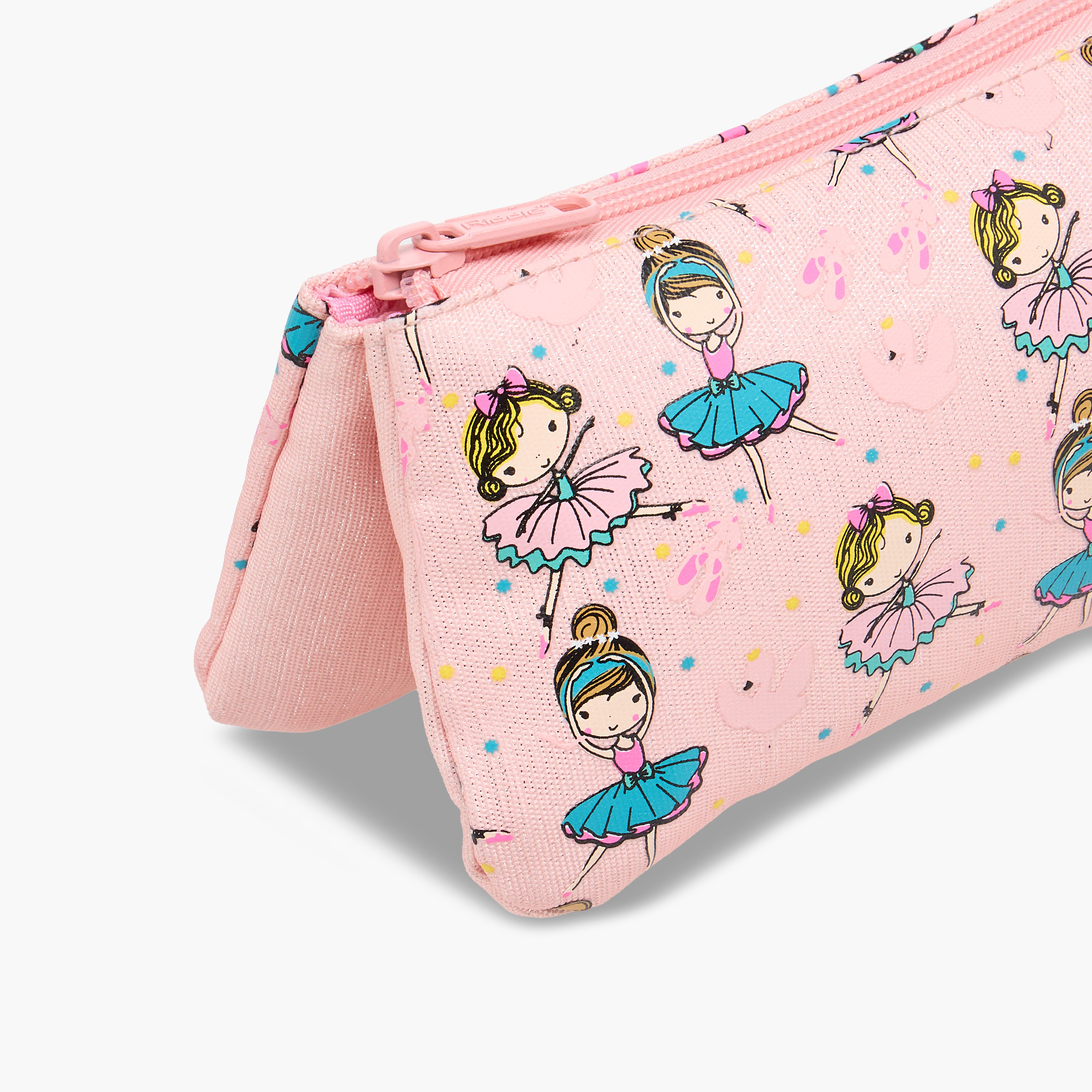Ballerina Girl Print Pencil Pouch with Zip Closure-school-stationery-pencilcases-image-5