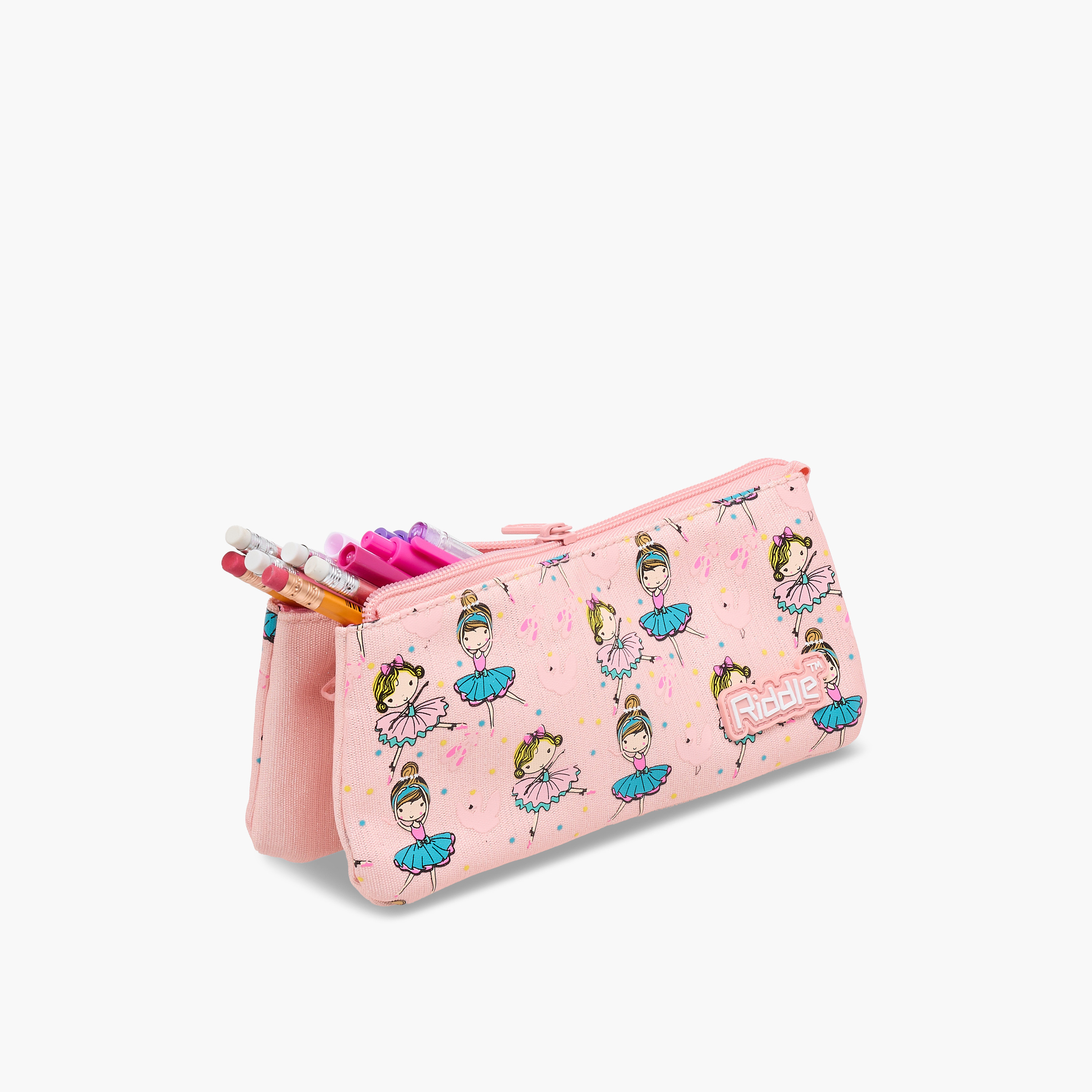 Ballerina Girl Print Pencil Pouch with Zip Closure-school-stationery-pencilcases-image-7