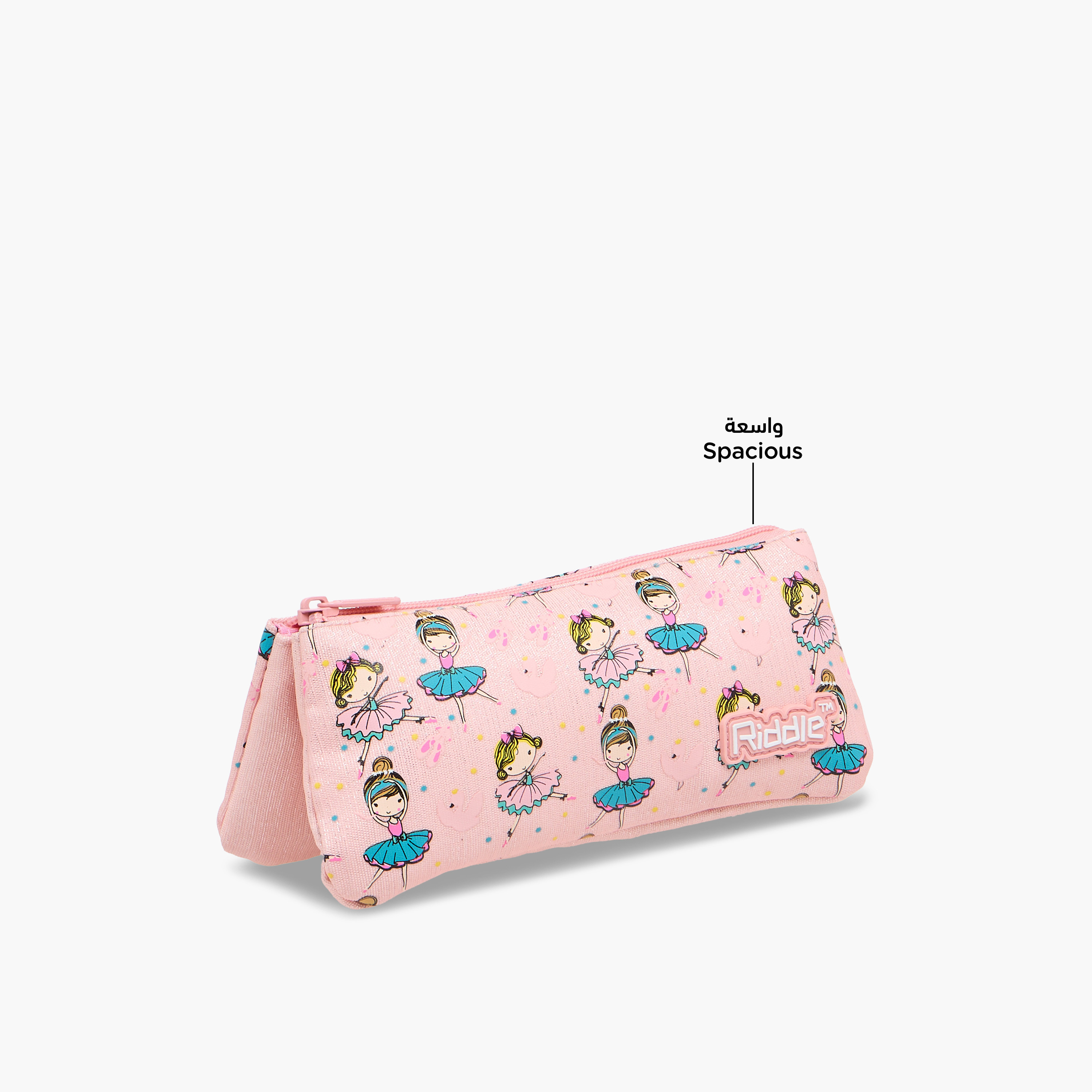Ballerina Girl Print Pencil Pouch with Zip Closure-school-stationery-pencilcases-image-8