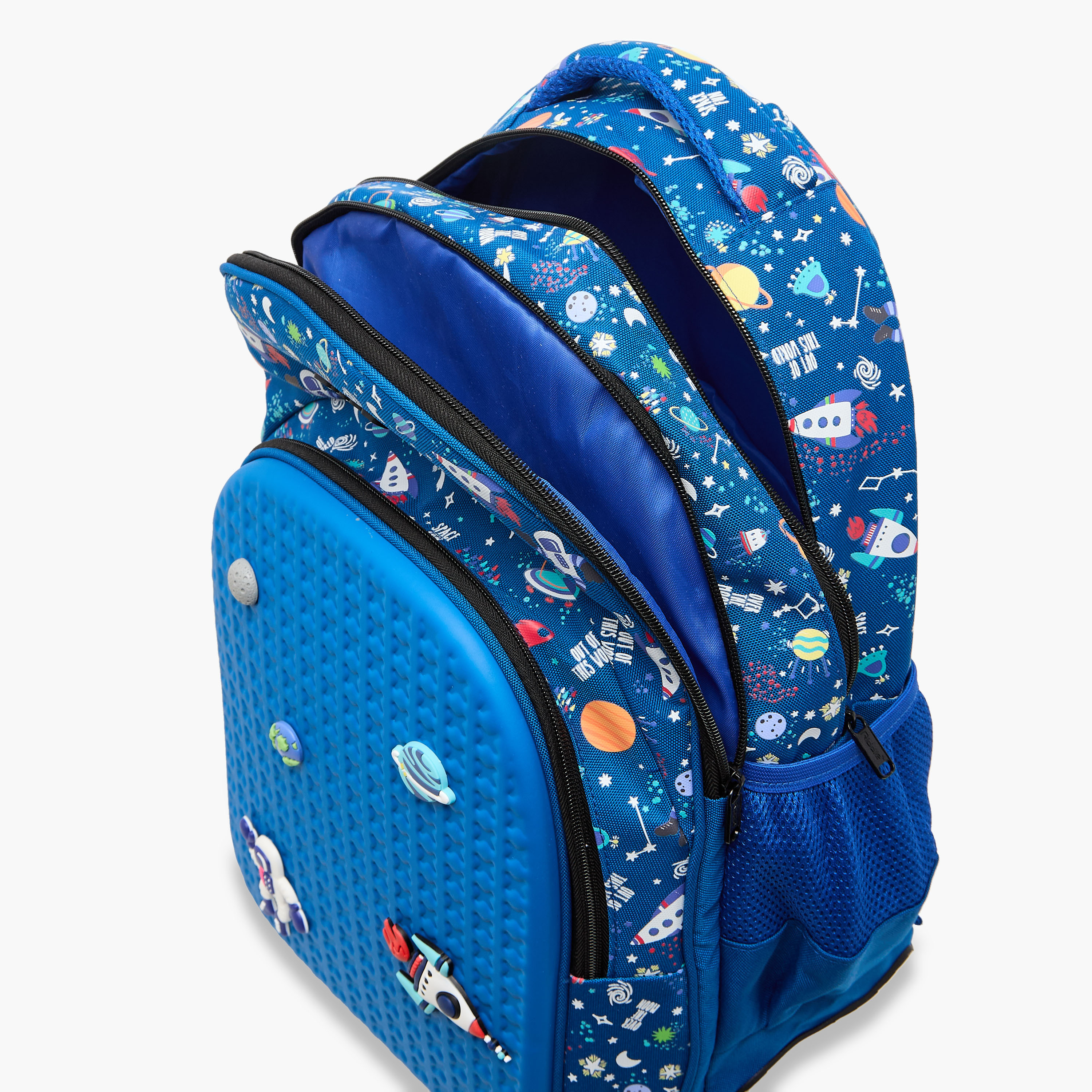 Riddle Space Charms Embellished Backpack with Adjustable Straps and Zip Closure - 14 inches-school-bagsandbackpacks-backpacks-image-12