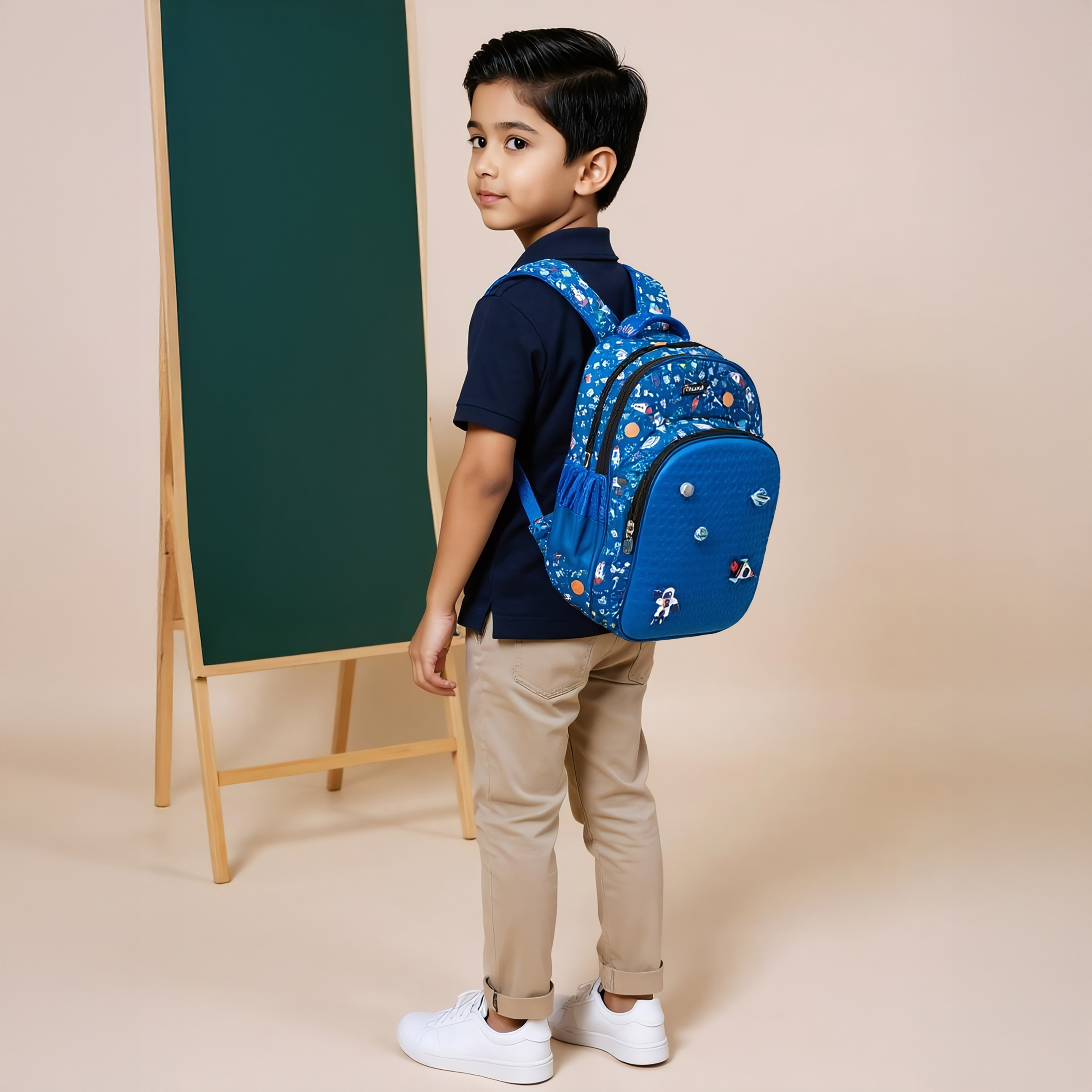 Riddle Space Charms Embellished Backpack with Adjustable Straps and Zip Closure - 14 inches-school-bagsandbackpacks-backpacks-image-3