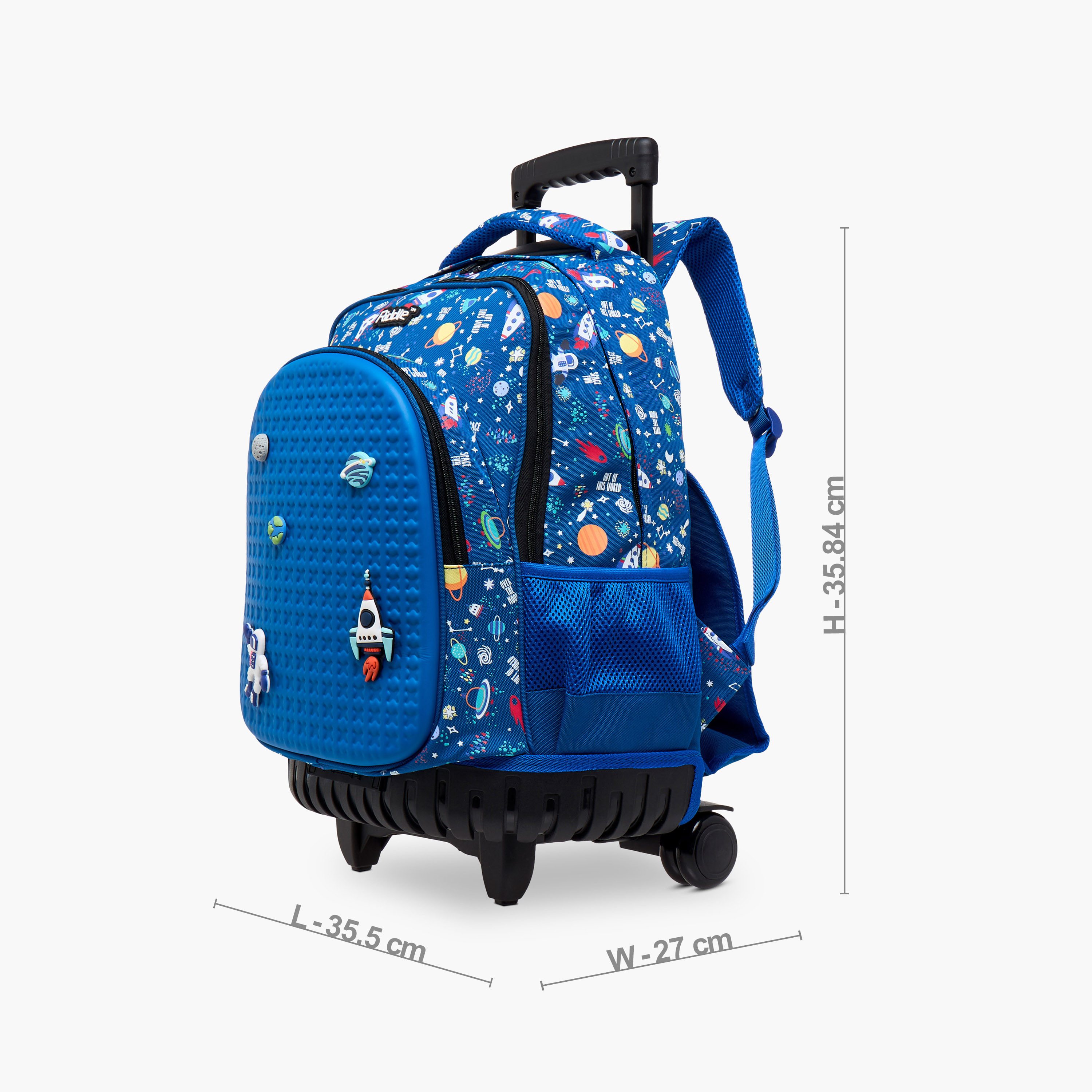 شنطة ظهر ترولي بتزيينات فضائية ومقبض قابل للسحب - 17 بوصة-school-bagsandbackpacks-trolleybags-image-7