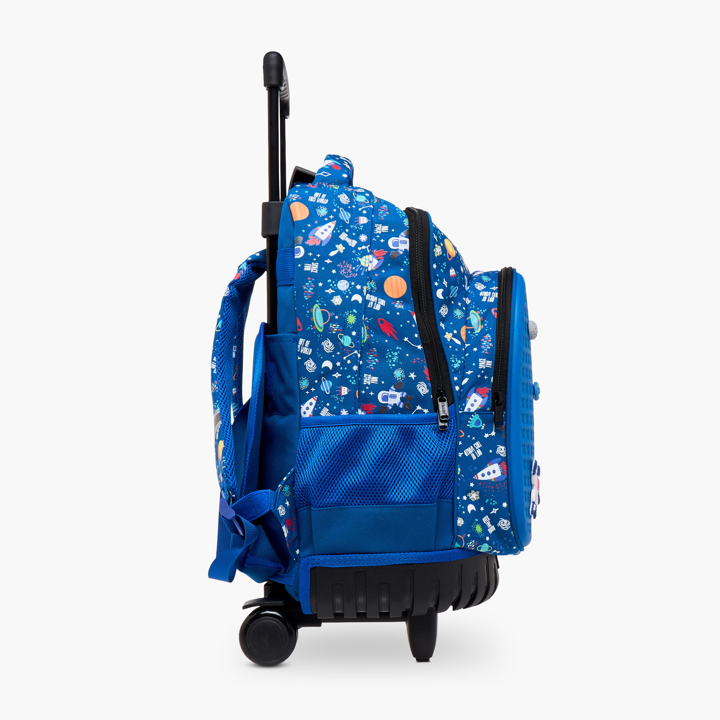 شنطة ظهر ترولي بتزيينات فضائية ومقبض قابل للسحب - 17 بوصة-school-bagsandbackpacks-trolleybags-image-6