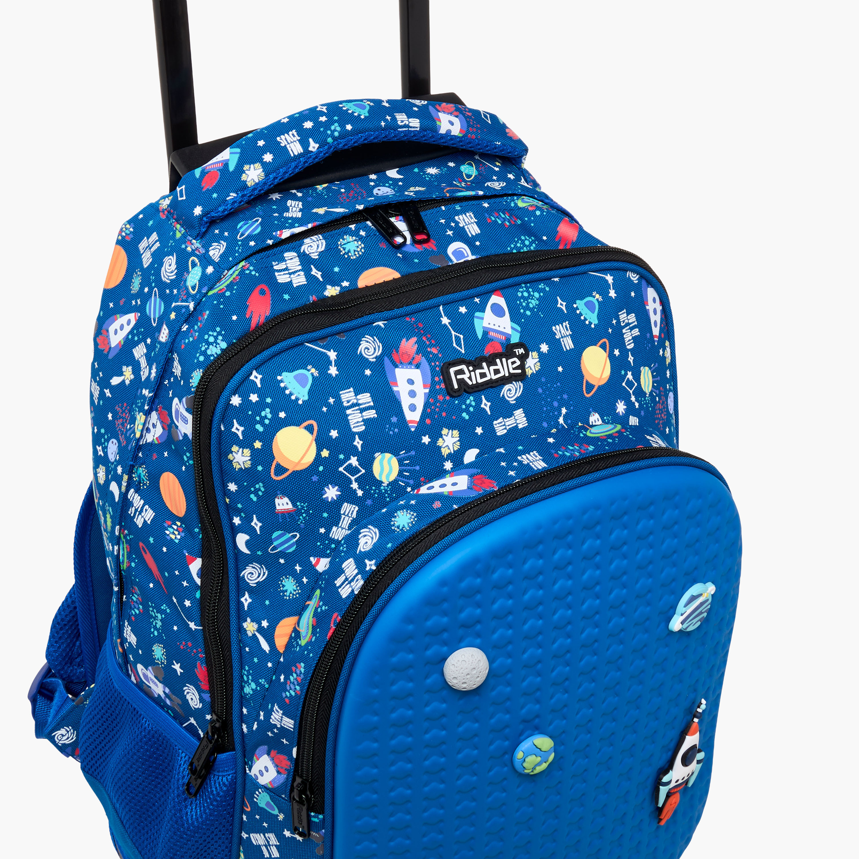 شنطة ظهر ترولي بتزيينات فضائية ومقبض قابل للسحب - 17 بوصة-school-bagsandbackpacks-trolleybags-image-1