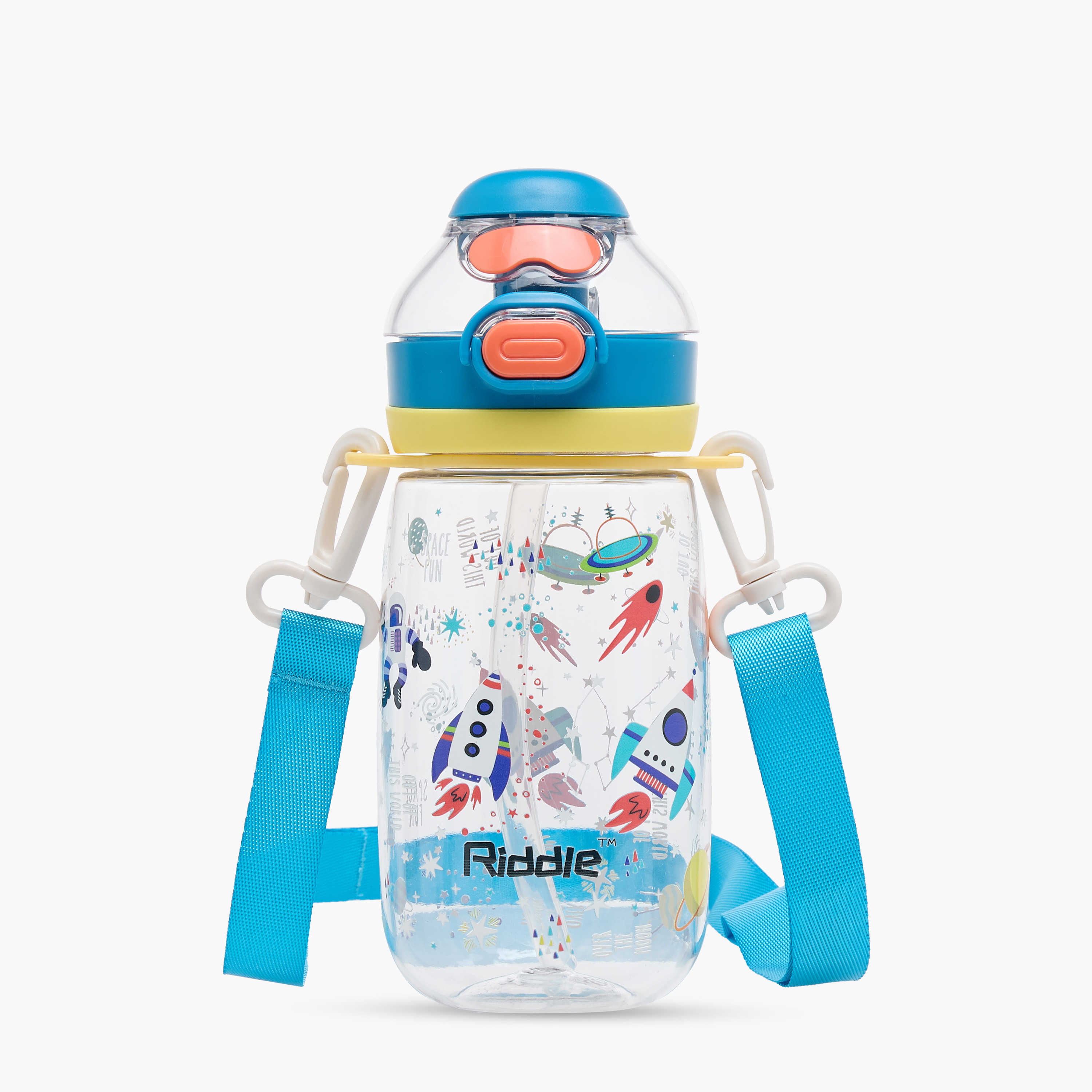 Space Print Water Bottle with Strap - 650 ml-school-waterbottles-image-1