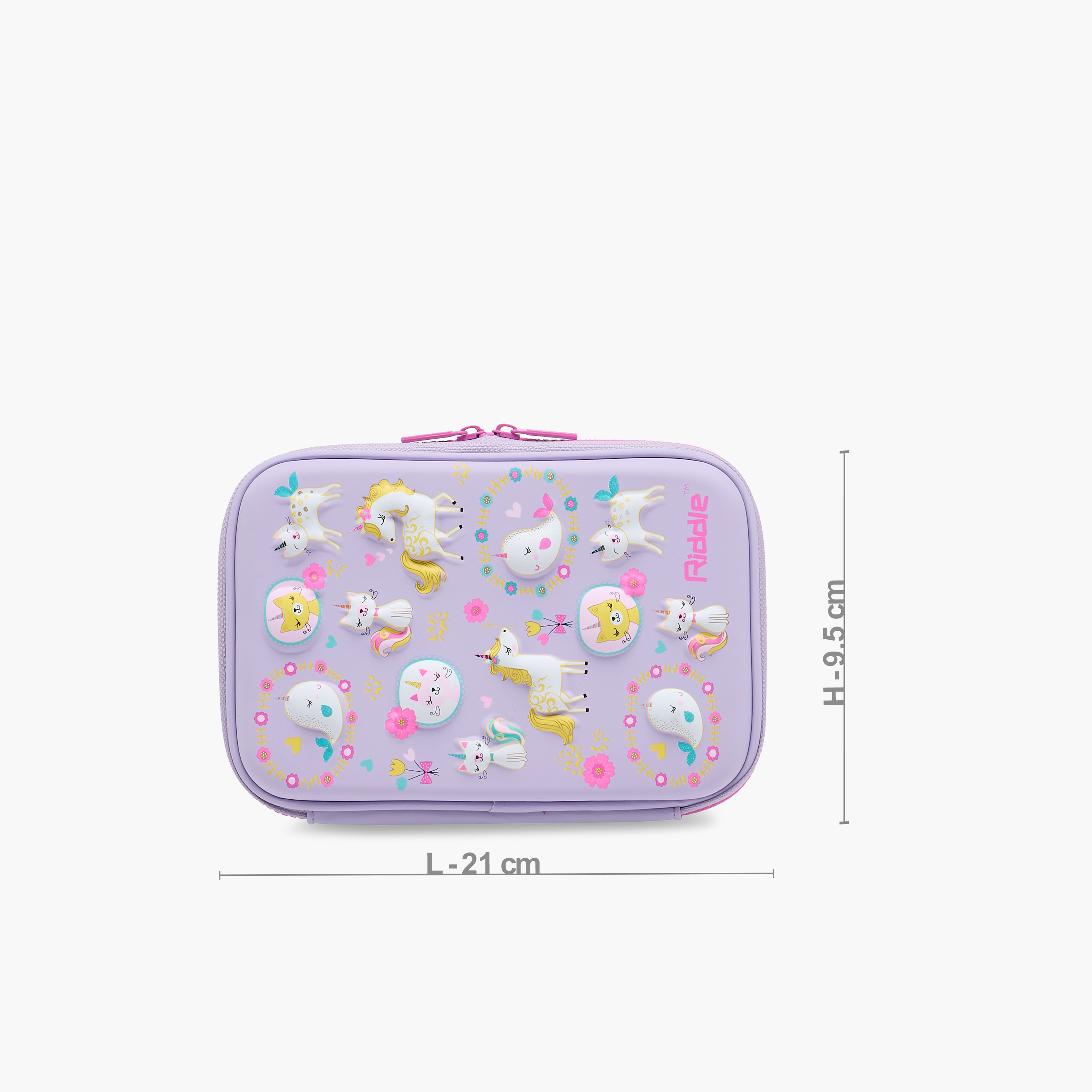 Unicorn Print Pencil Case with Zip Closure-school-stationery-pencilcases-image-2