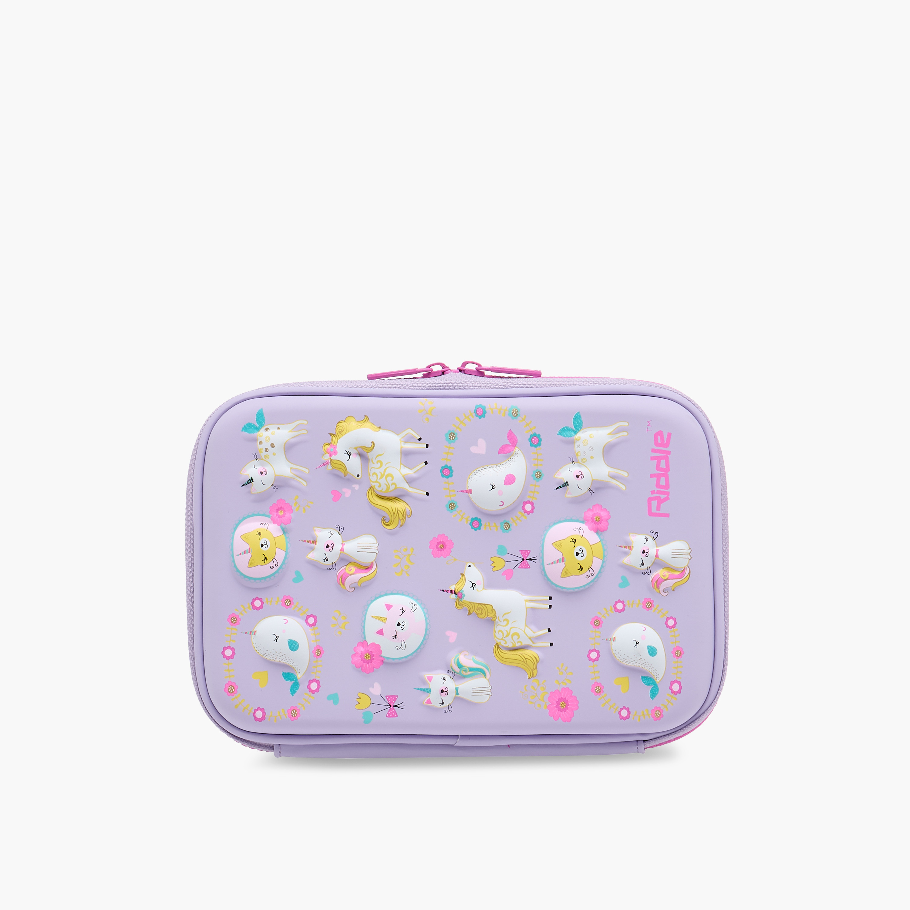 Unicorn Print Pencil Case with Zip Closure-school-stationery-pencilcases-image-3