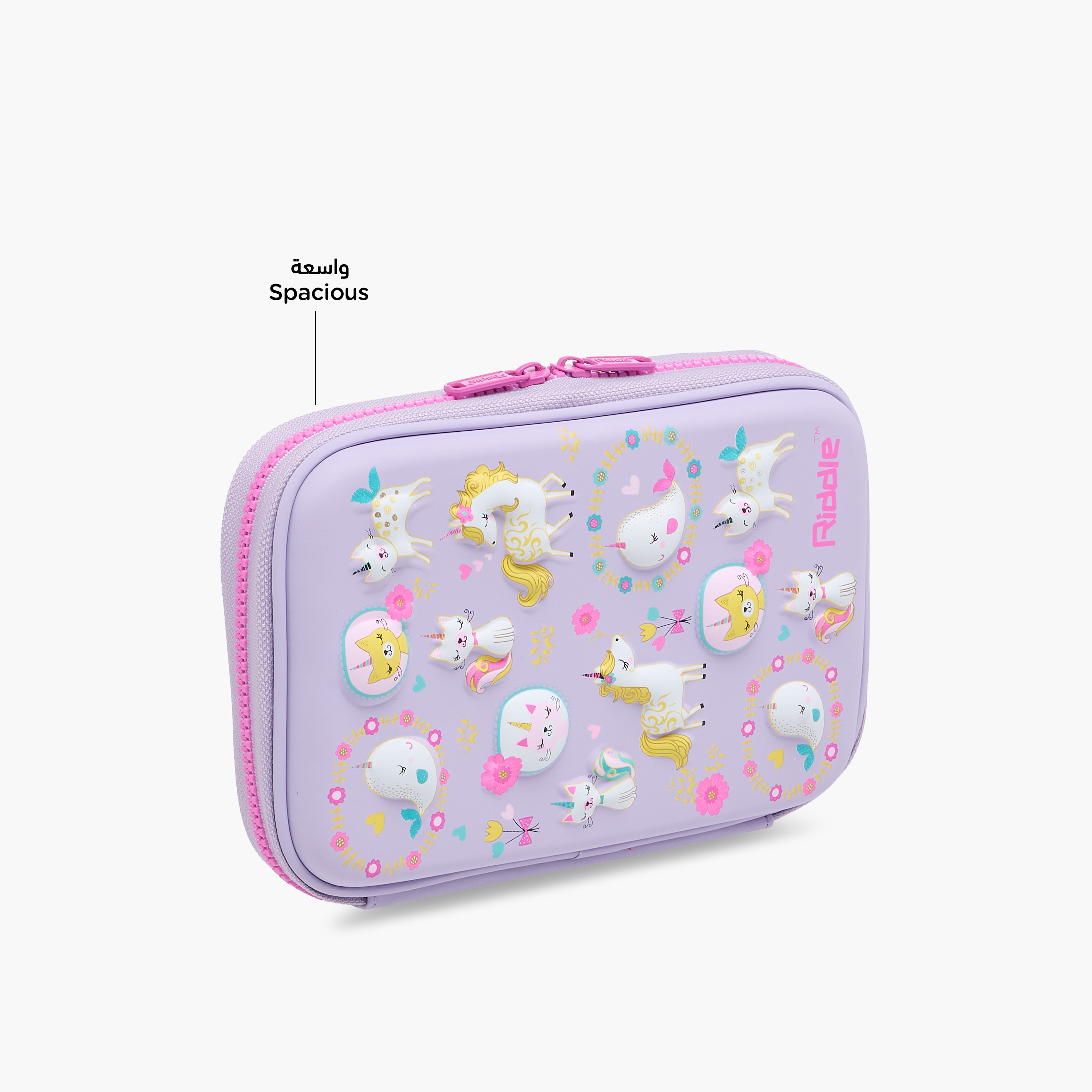 Unicorn Print Pencil Case with Zip Closure-school-stationery-pencilcases-image-6